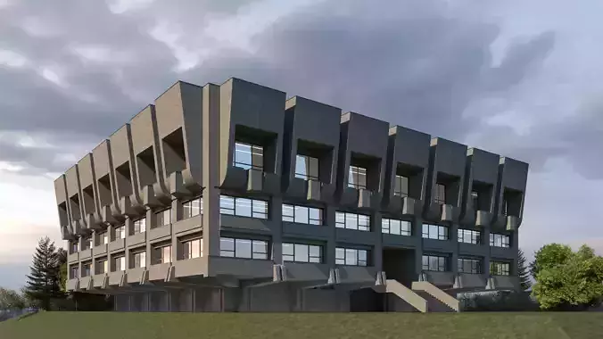 Sumy region universal scientific library Ukraine 3D model