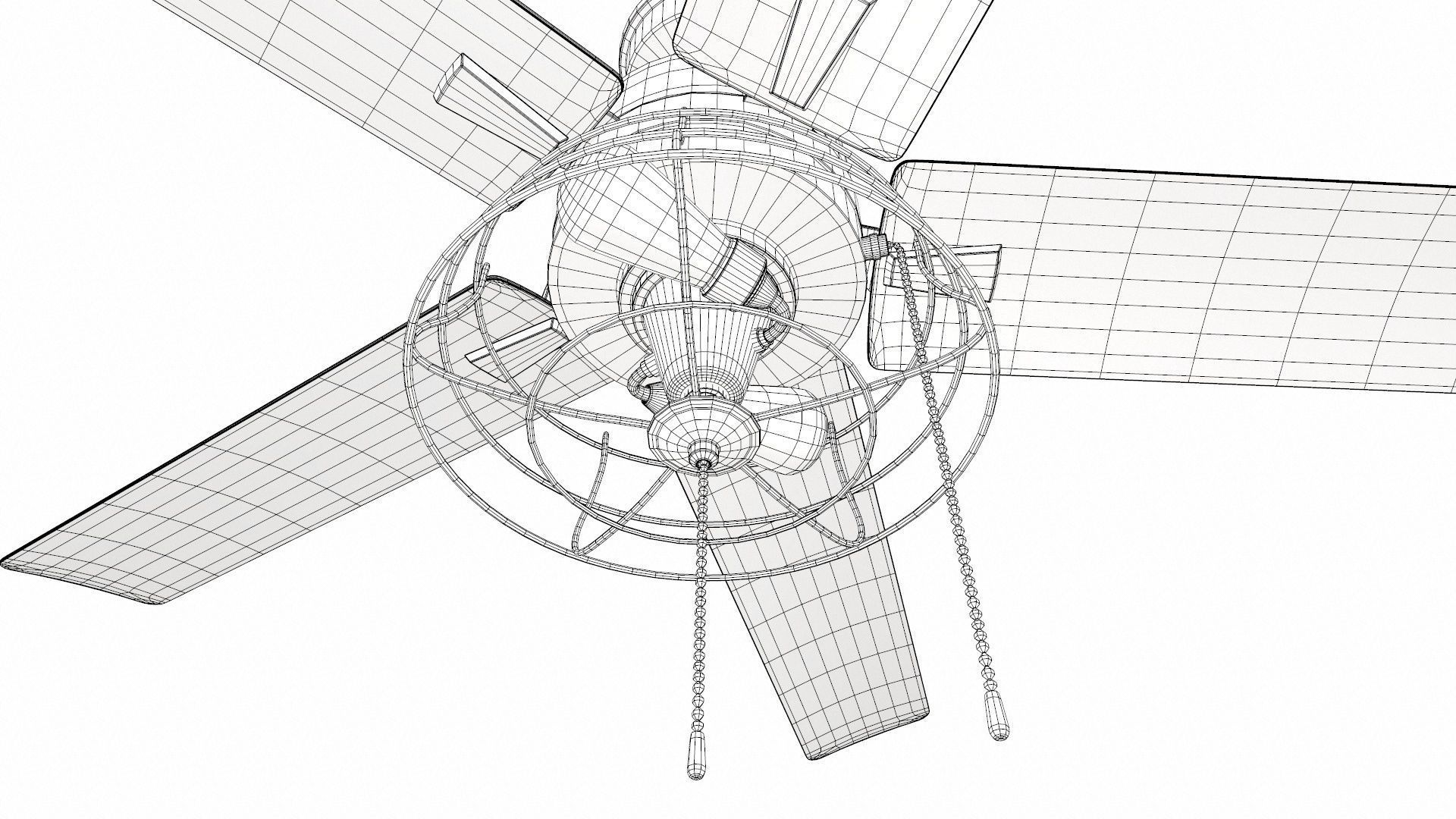 Modern Ceiling Fan Low-poly 3D model_10
