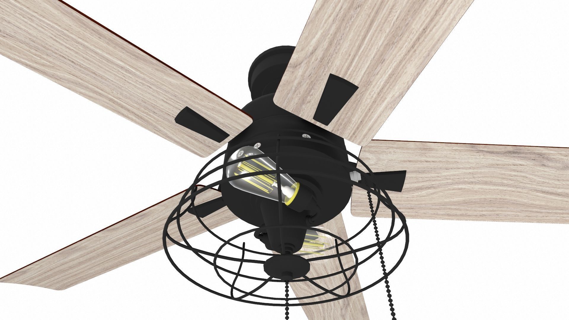 Modern Ceiling Fan Low-poly 3D model_7