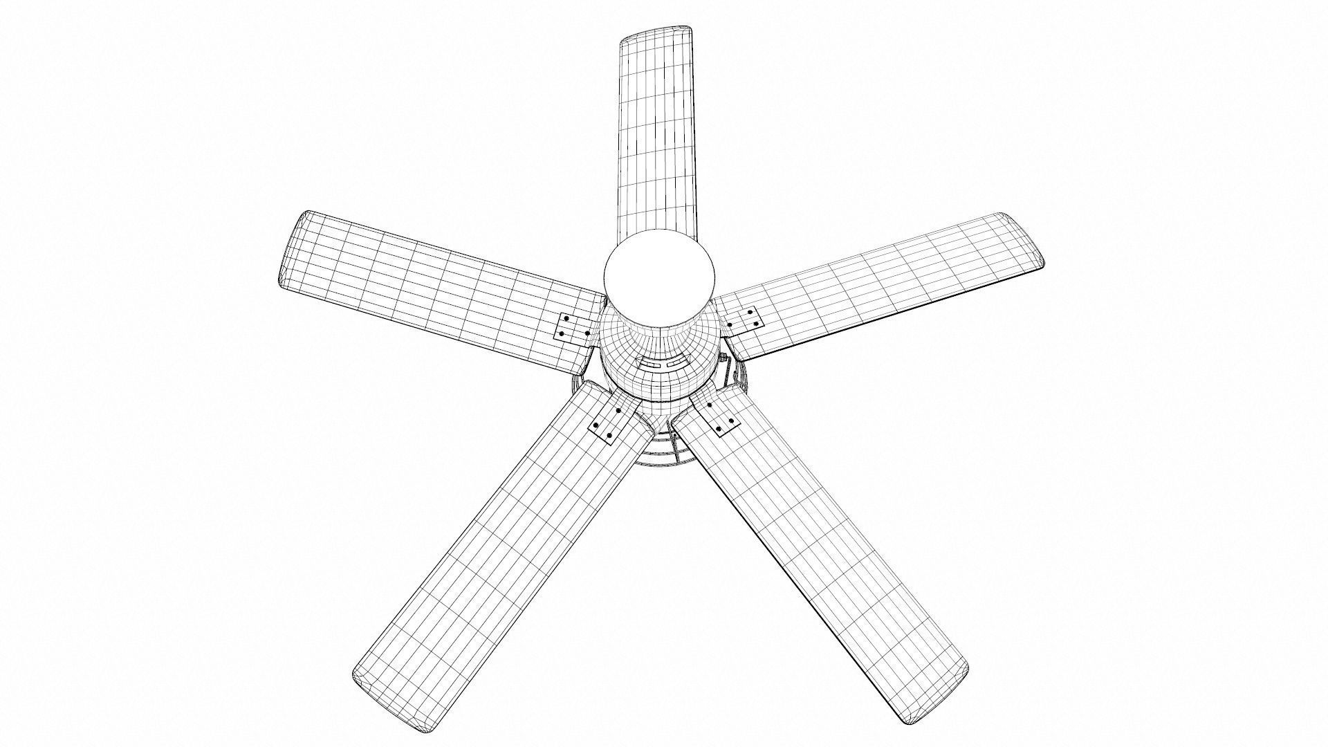 Modern Ceiling Fan Low-poly 3D model_12