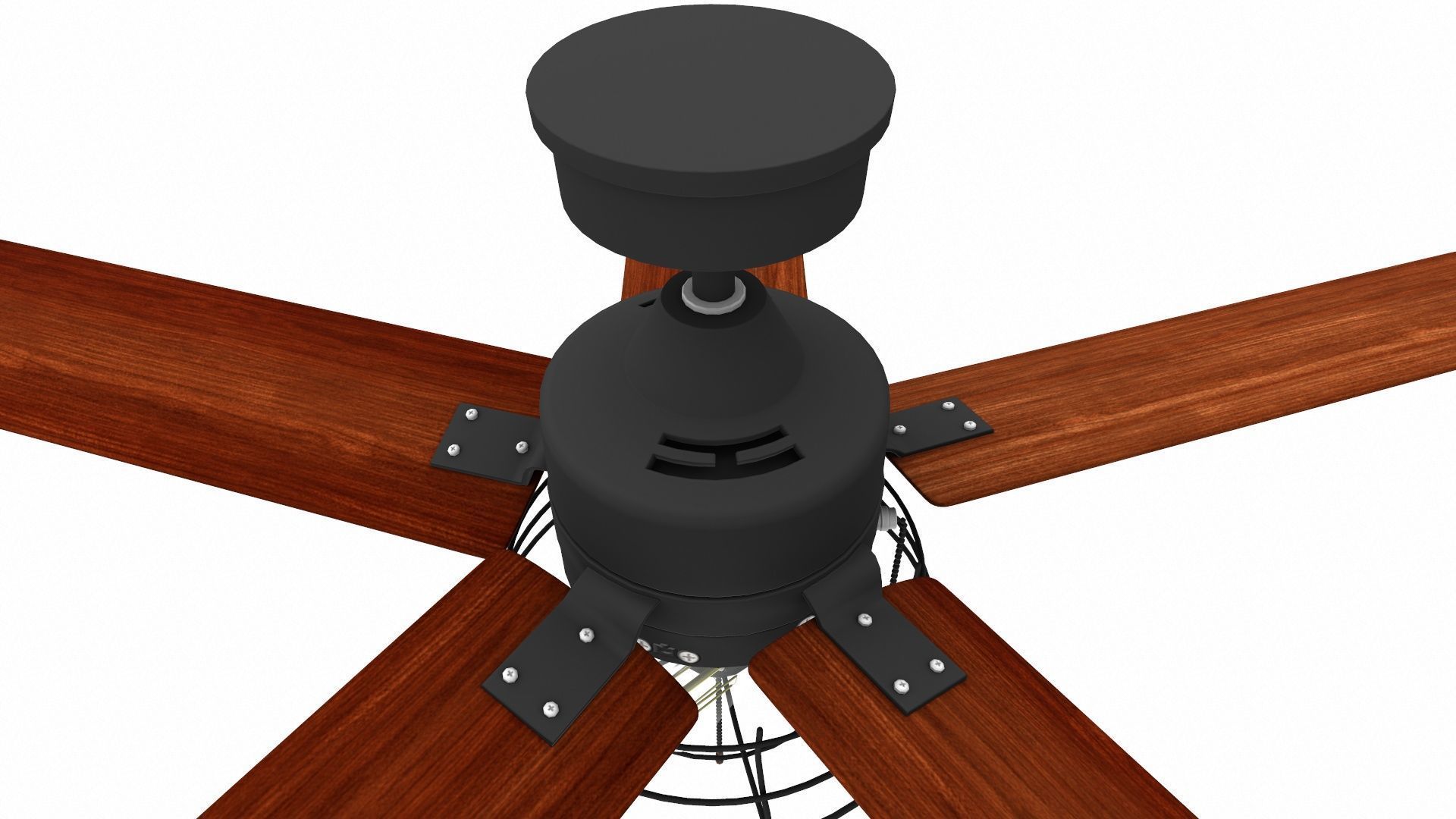 Modern Ceiling Fan Low-poly 3D model_5