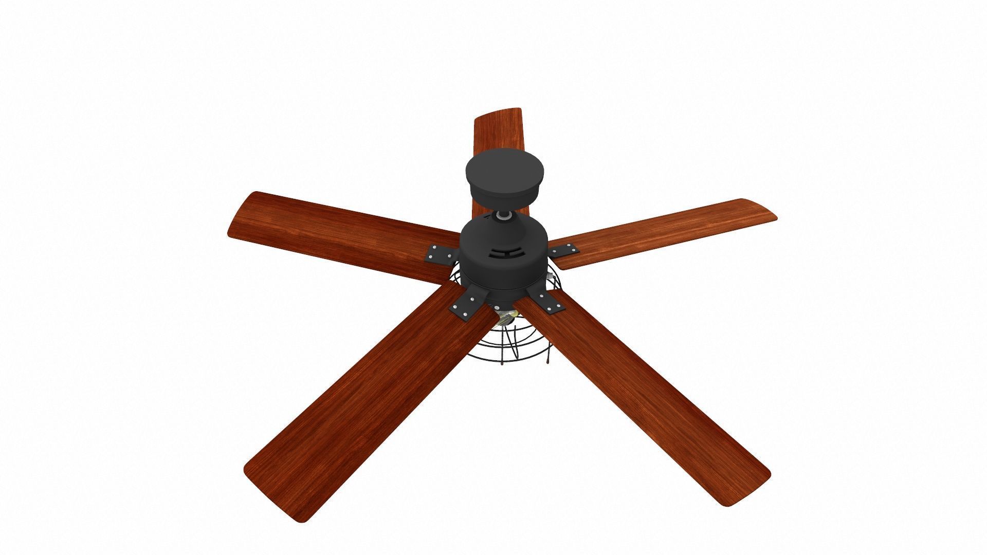 Modern Ceiling Fan Low-poly 3D model_4
