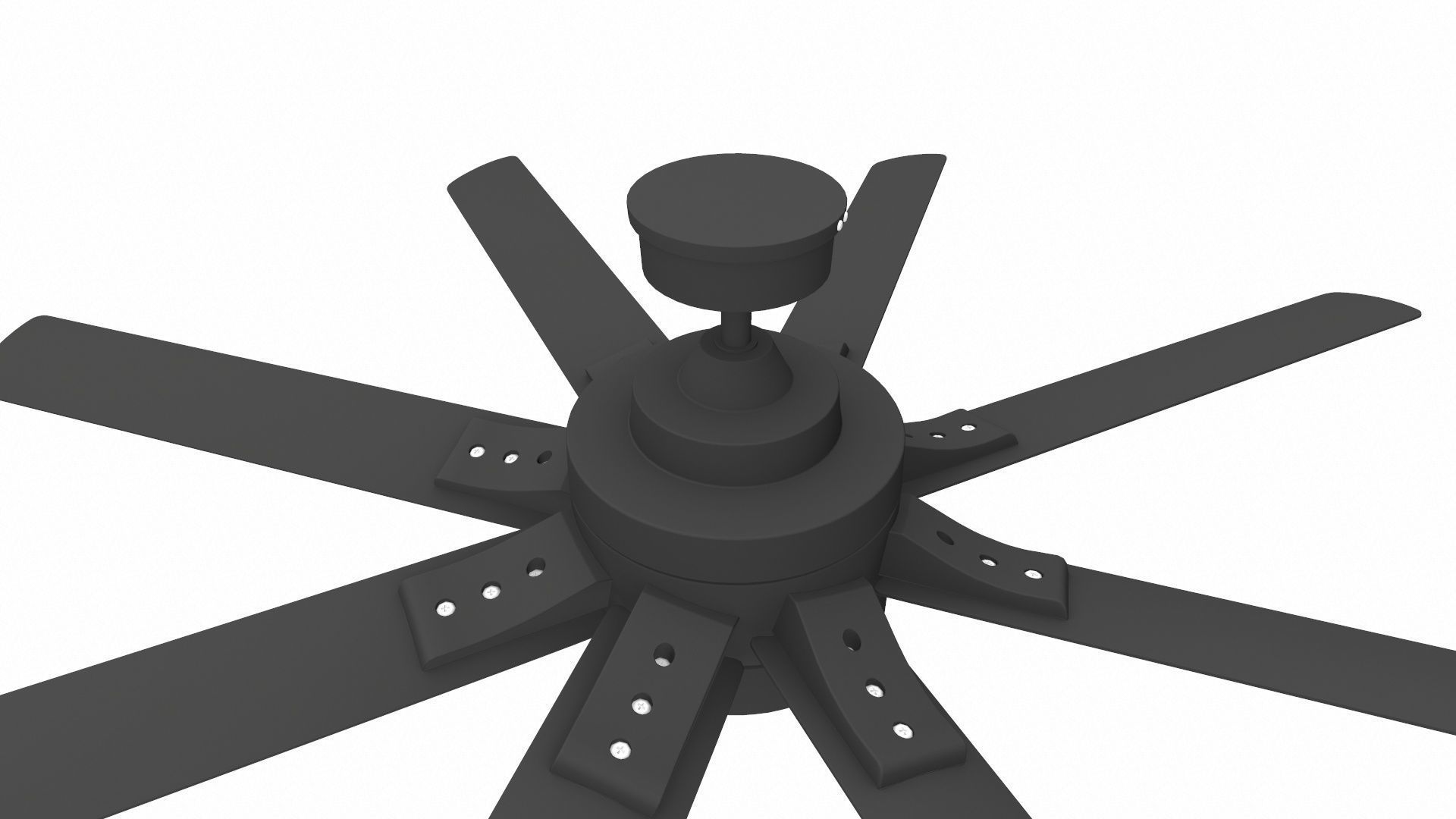 Modern Ceiling Fan Low-poly 3D model_4