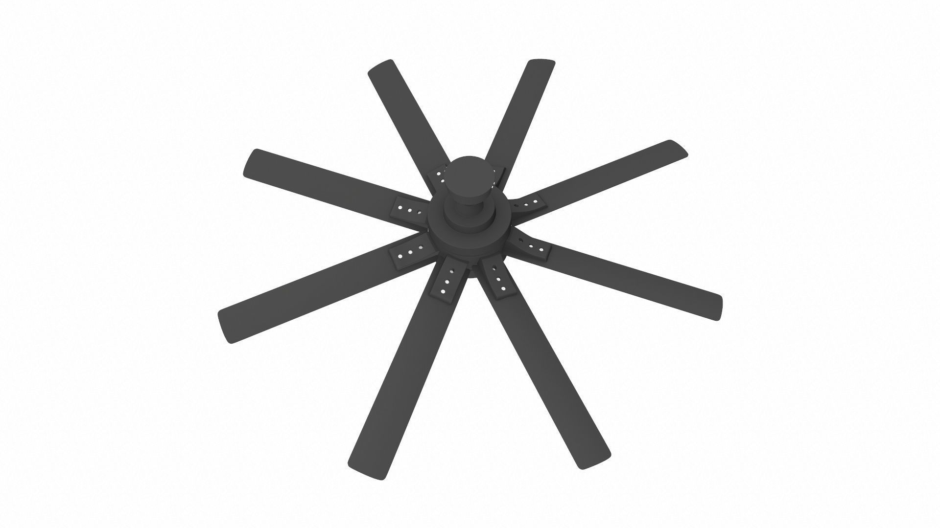 Modern Ceiling Fan Low-poly 3D model_3