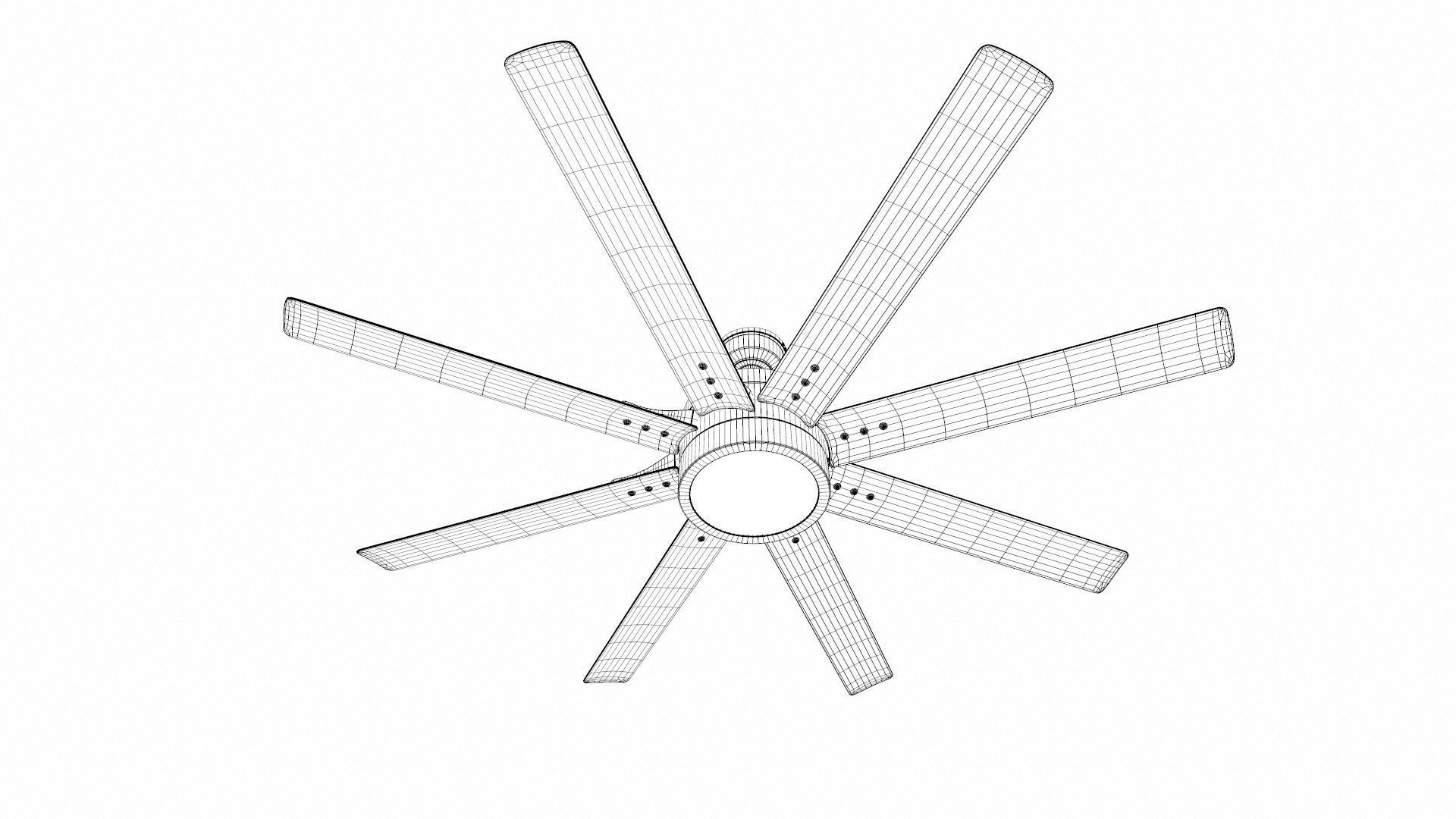 Modern Ceiling Fan Low-poly 3D model_11