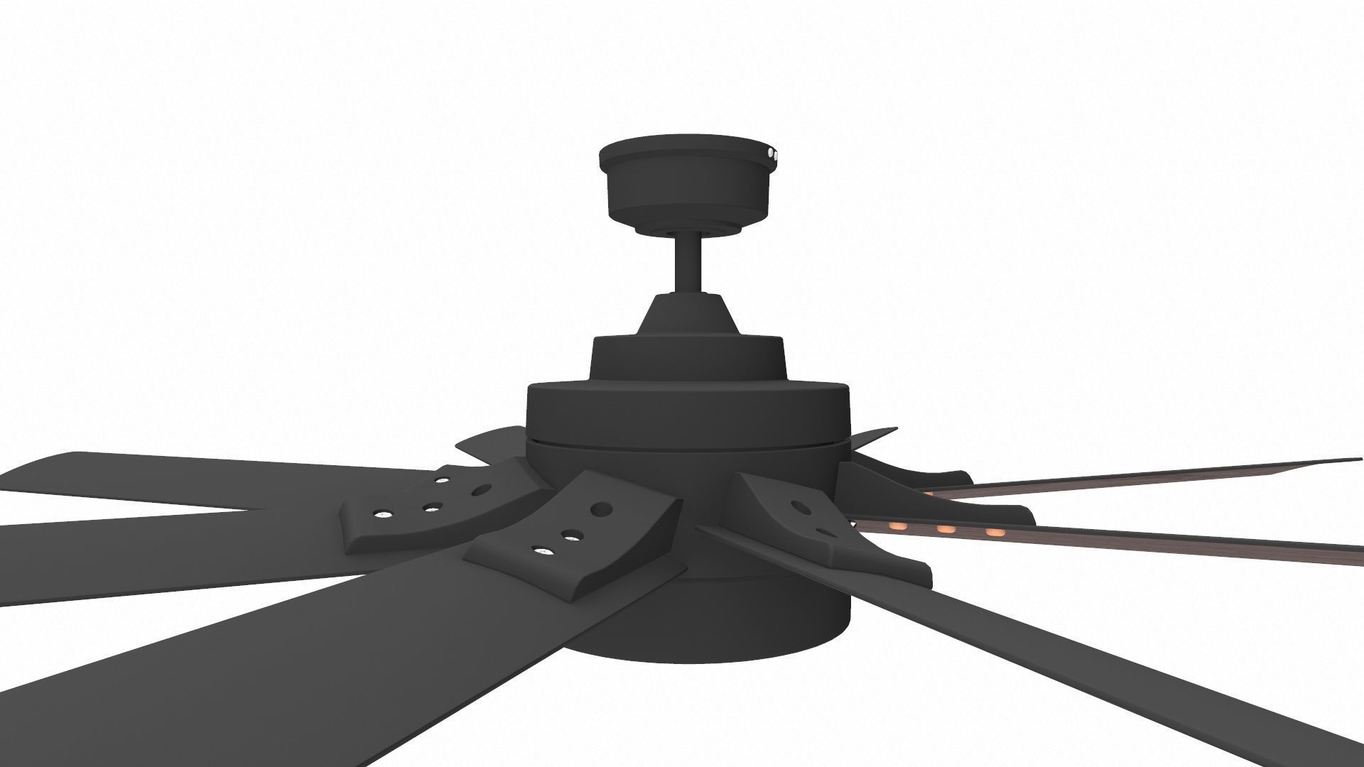 Modern Ceiling Fan Low-poly 3D model_5