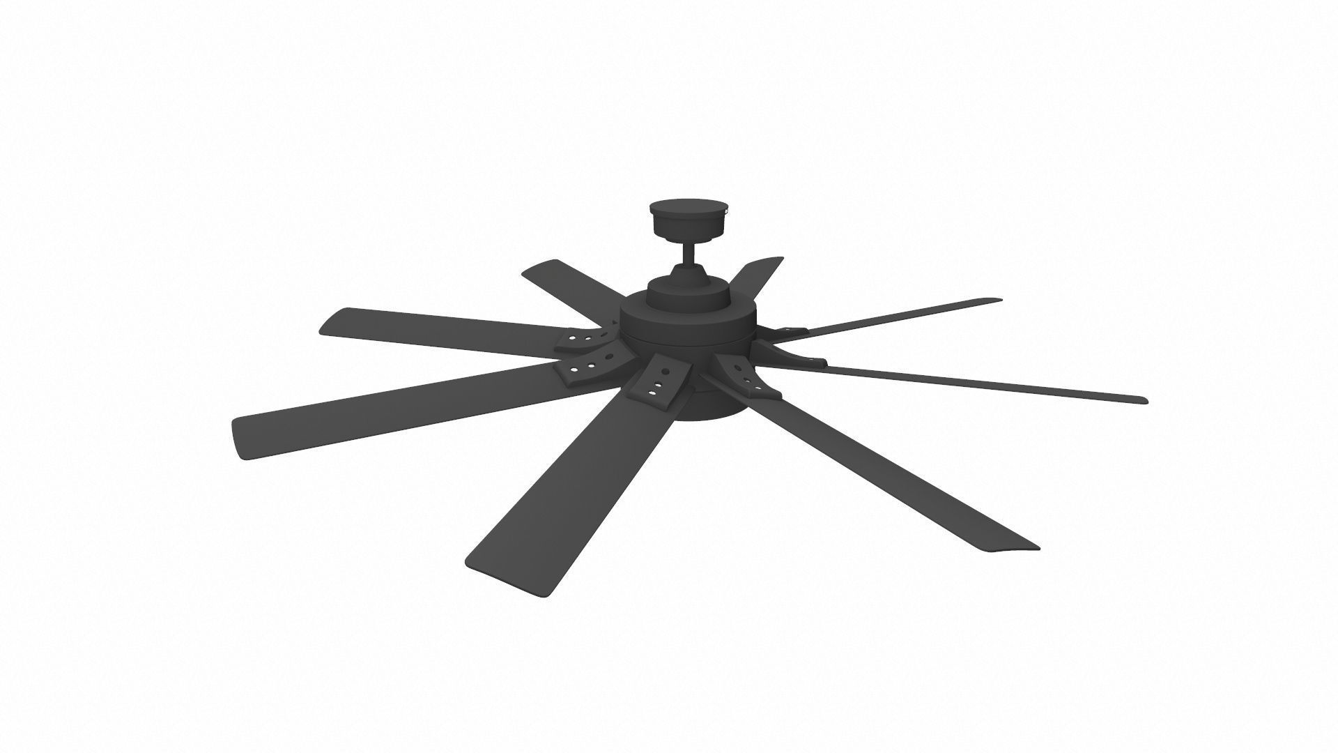 Modern Ceiling Fan Low-poly 3D model_8