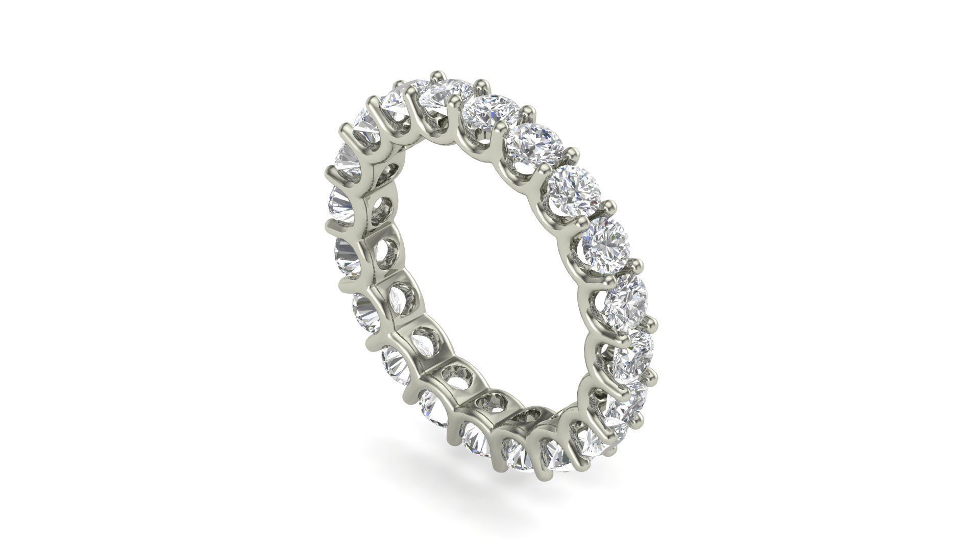 U Shaped Eternity Ring 3 point 2 mm stone size swiss 12 and EU52 3D print model_7