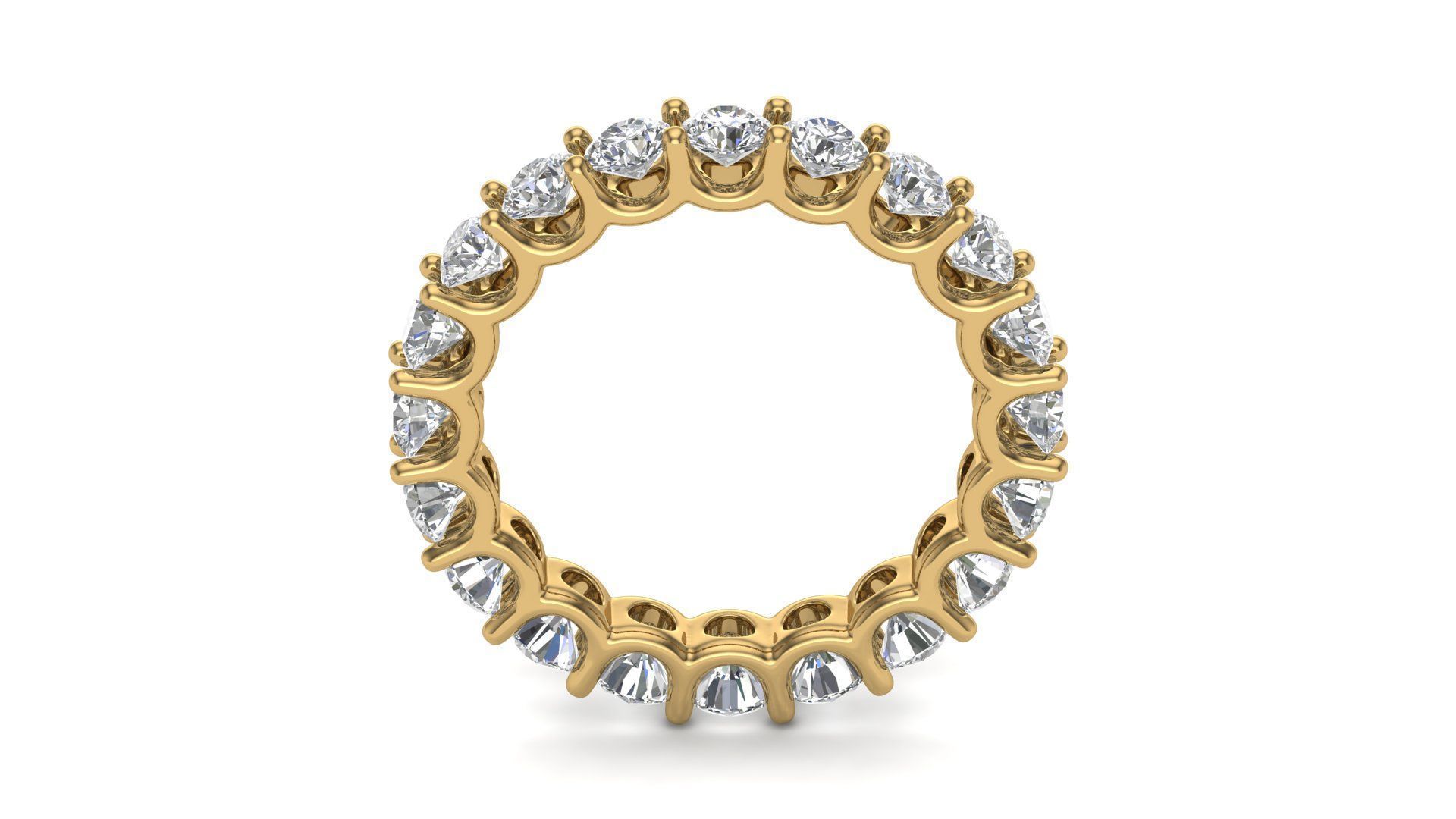 U Shaped Eternity Ring 3 point 2 mm stone size swiss 12 and EU52 3D print model_5