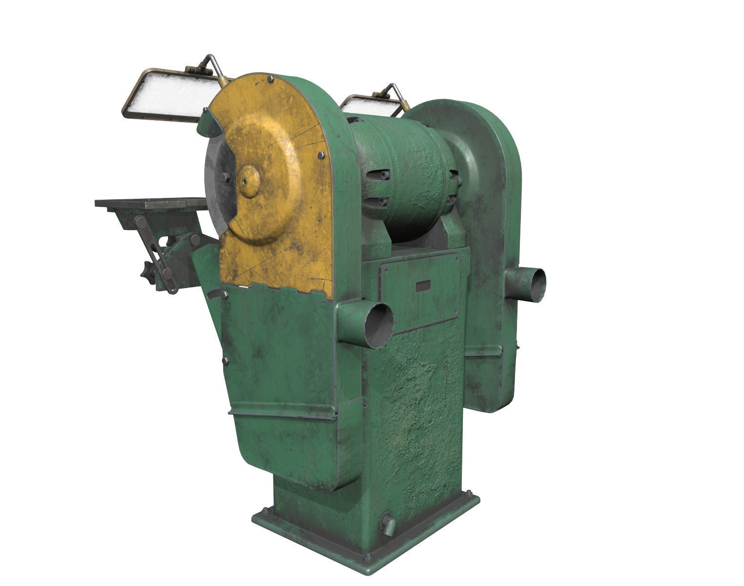 Bench Grinder Low-poly 3D model_6