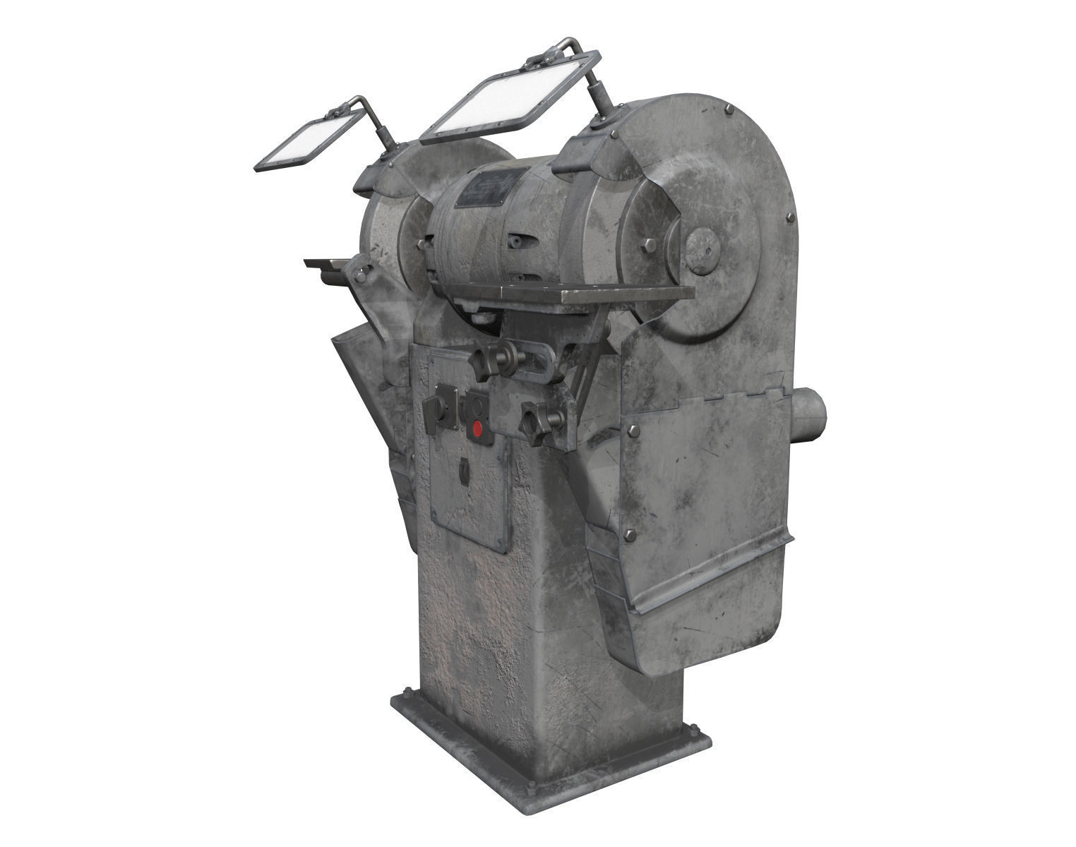 Bench Grinder Low-poly 3D model_4