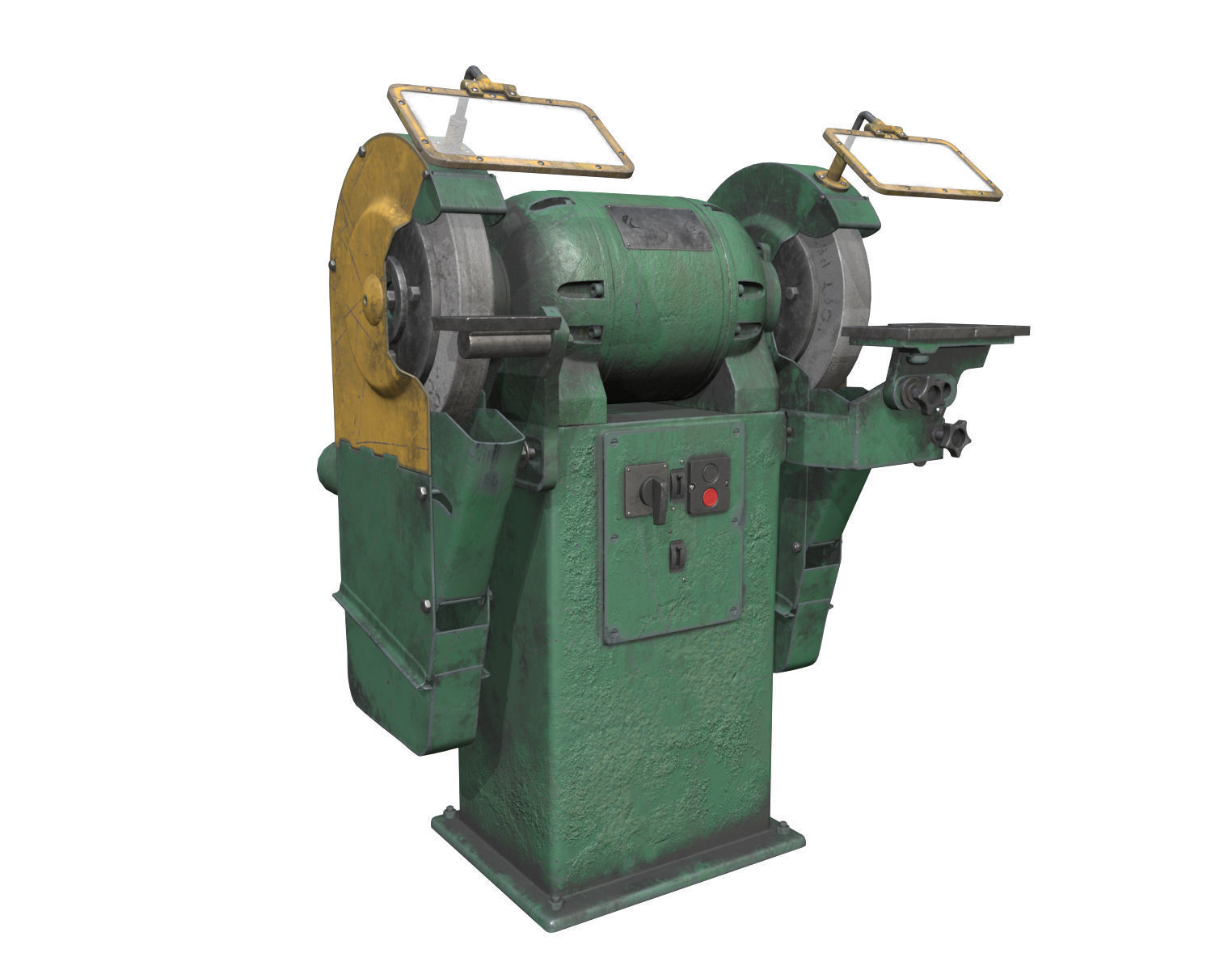 Bench Grinder Low-poly 3D model_5