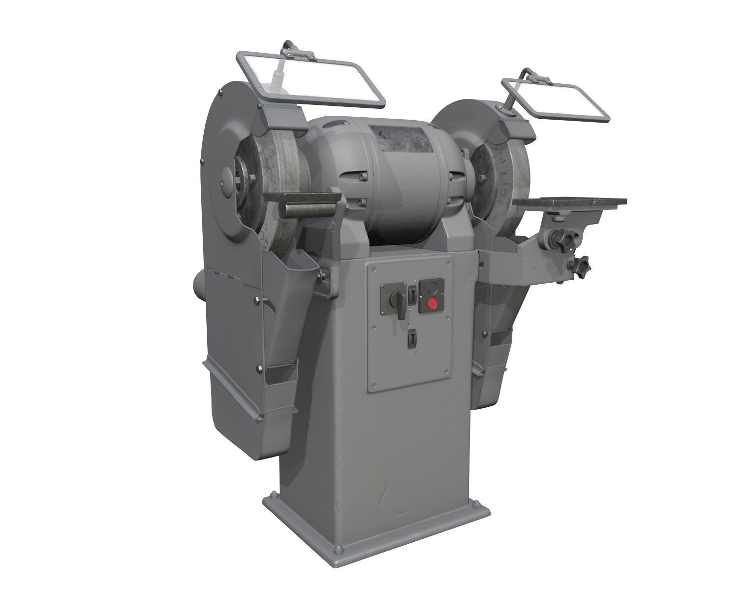 Bench Grinder Low-poly 3D model_9