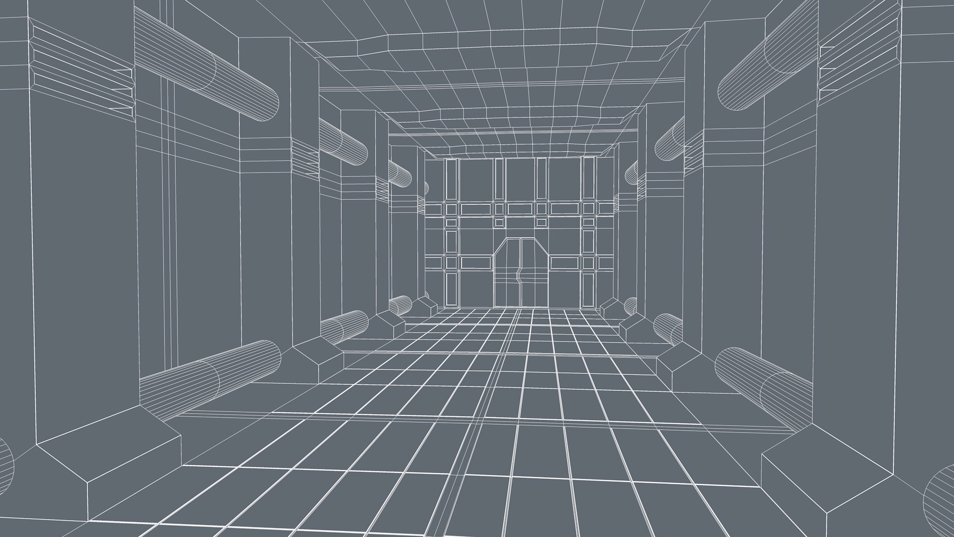 Hallway Interior 3D model_7