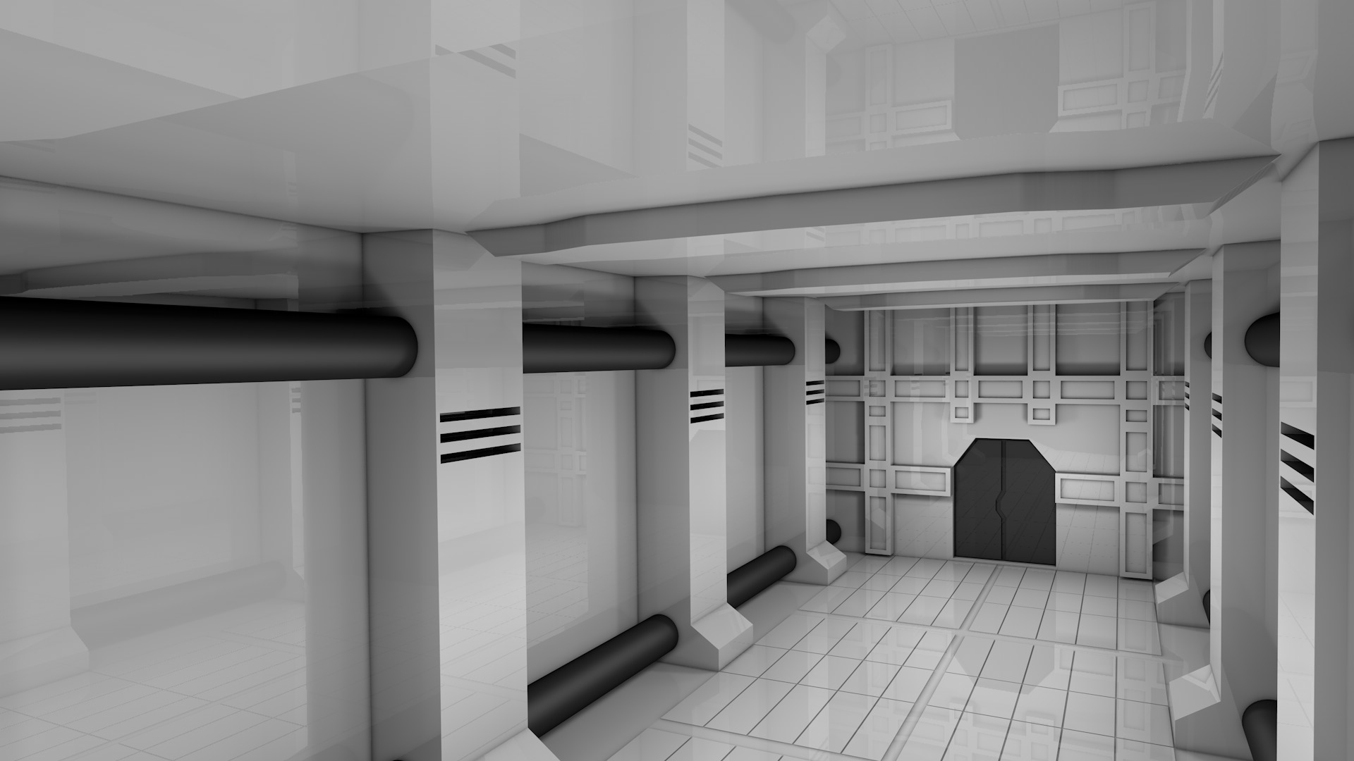 Hallway Interior 3D model_2