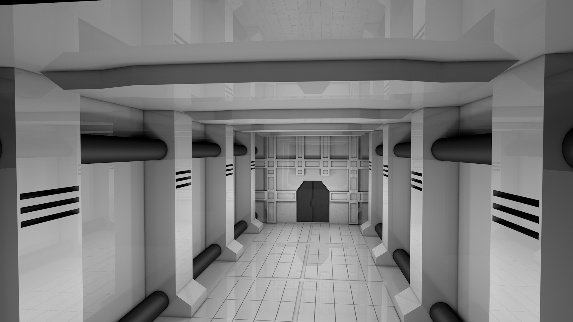 Hallway Interior 3D model_1