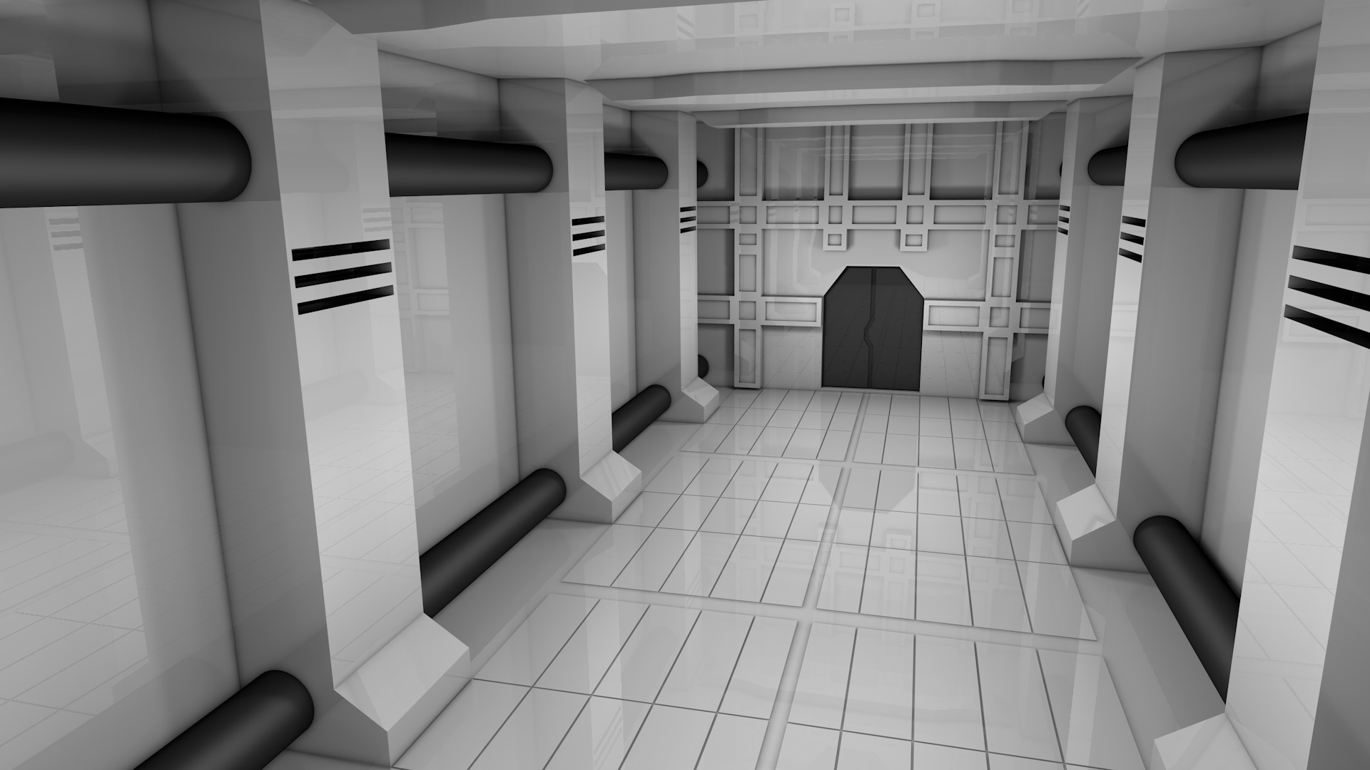 Hallway Interior 3D model_6