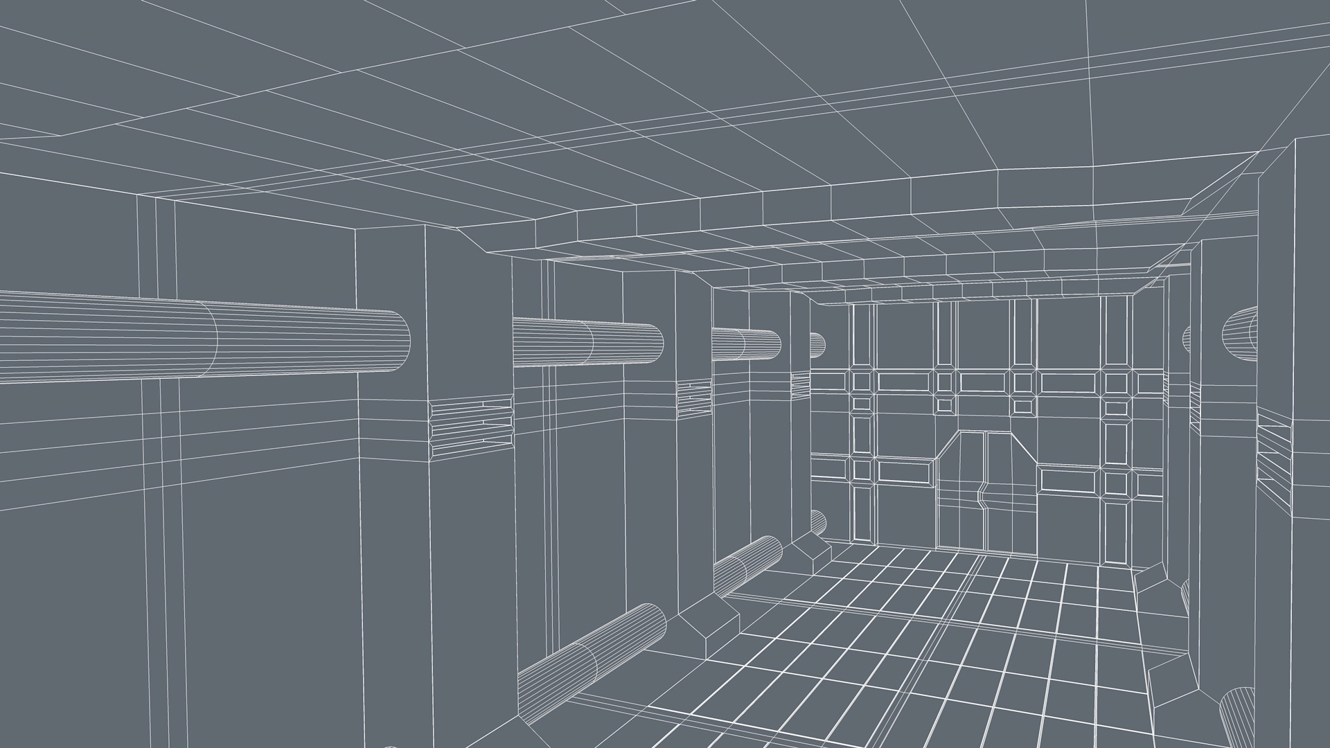 Hallway Interior 3D model_9