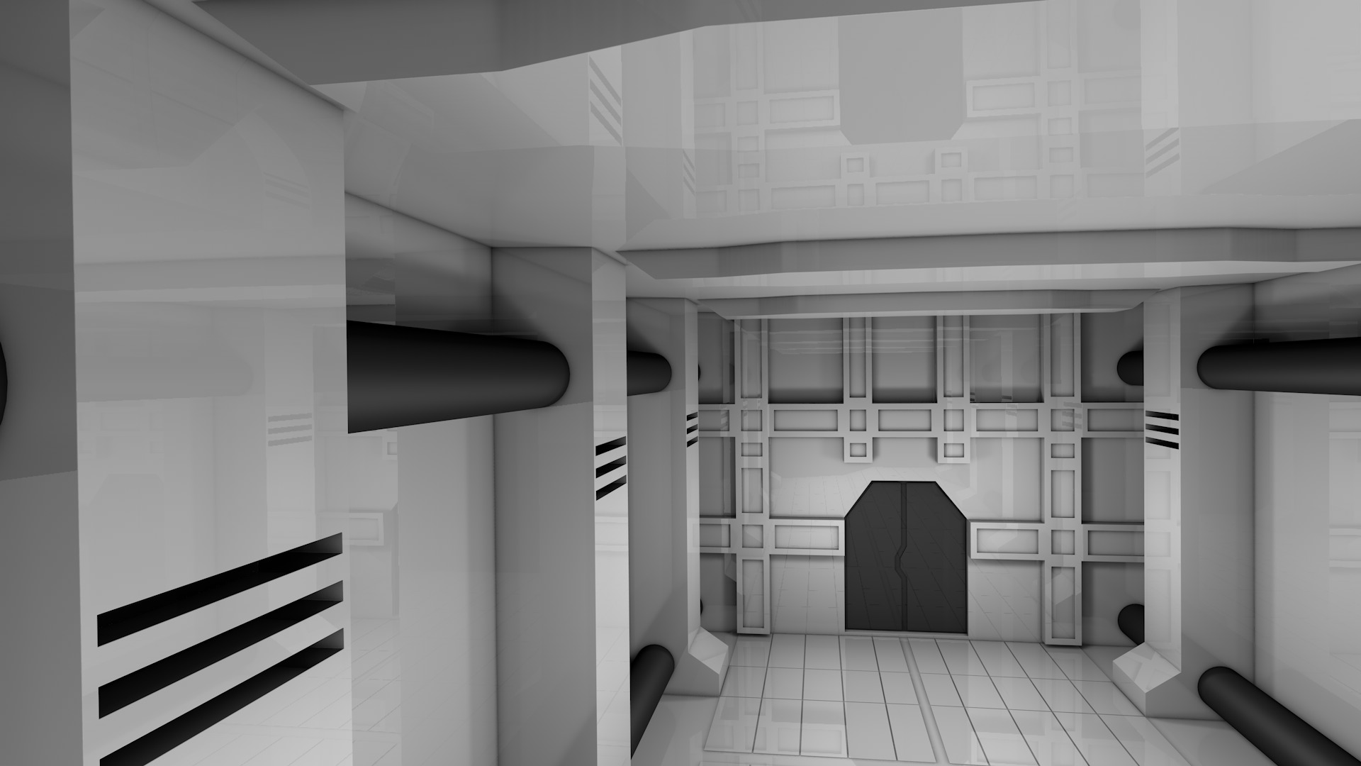 Hallway Interior 3D model_3