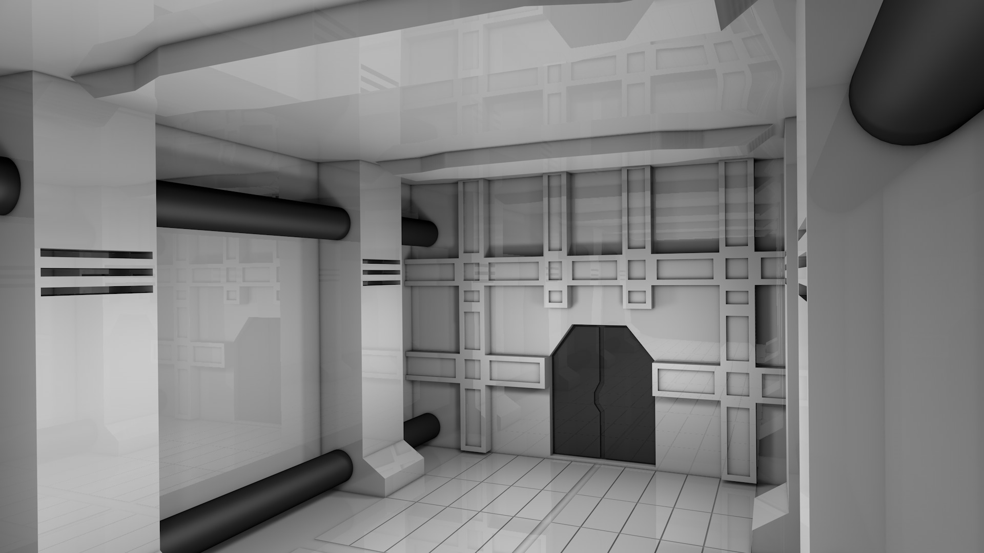 Hallway Interior 3D model_5