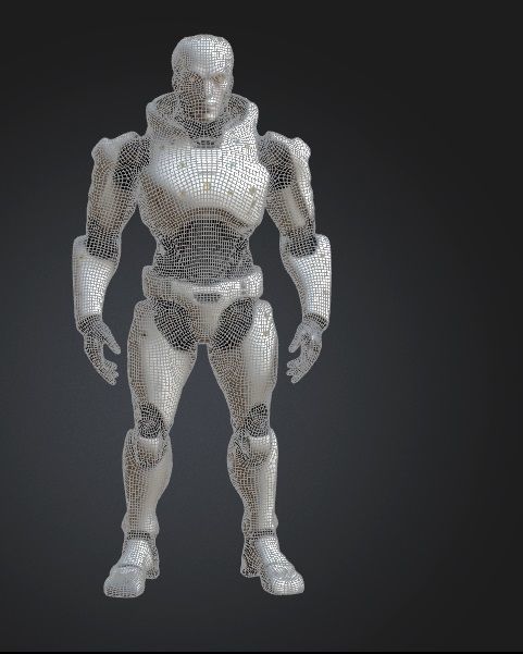 Ultra-Realistic Male Humanoid Robot Sci-Fi Game Asset Low-poly 3D model_3