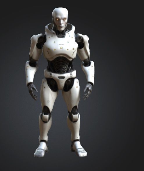 Ultra-Realistic Male Humanoid Robot Sci-Fi Game Asset Low-poly 3D model_2