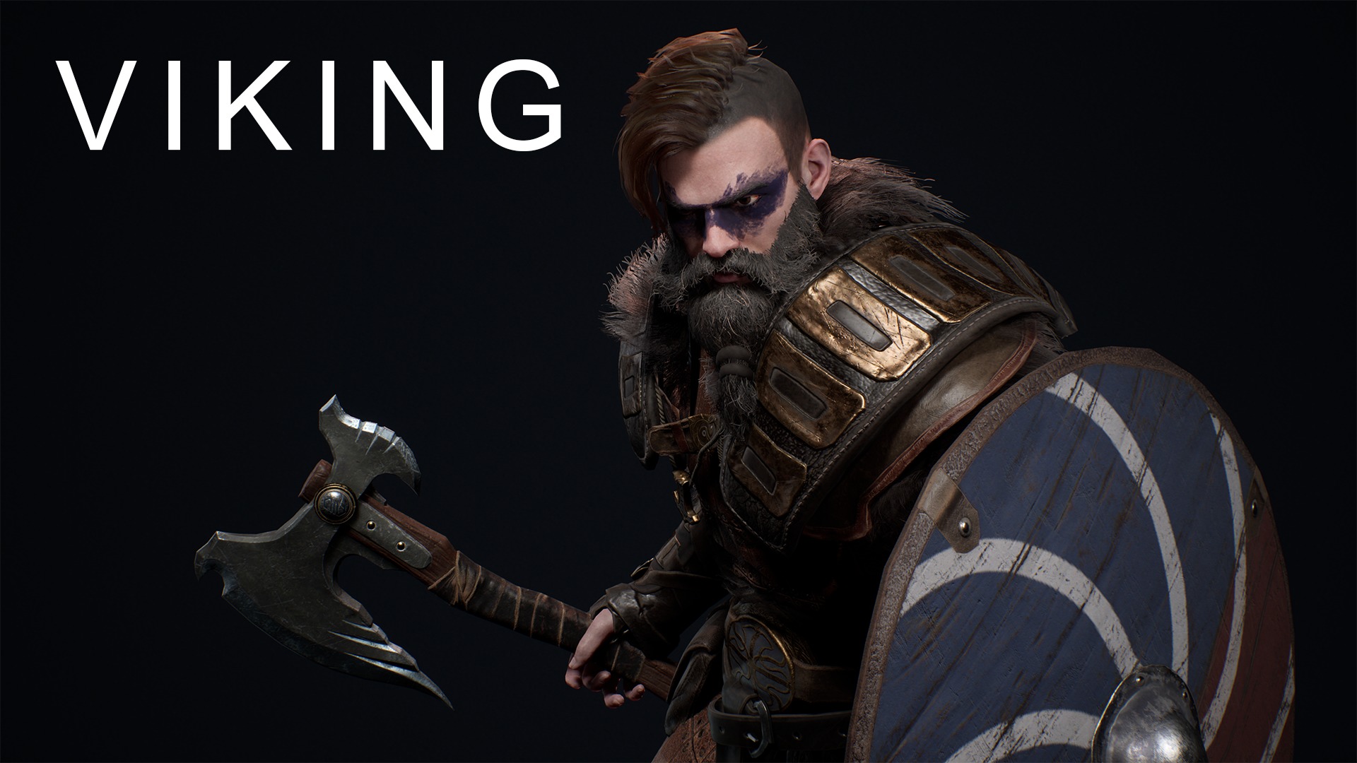 Viking 4 Warrior Low-poly 3D model_2