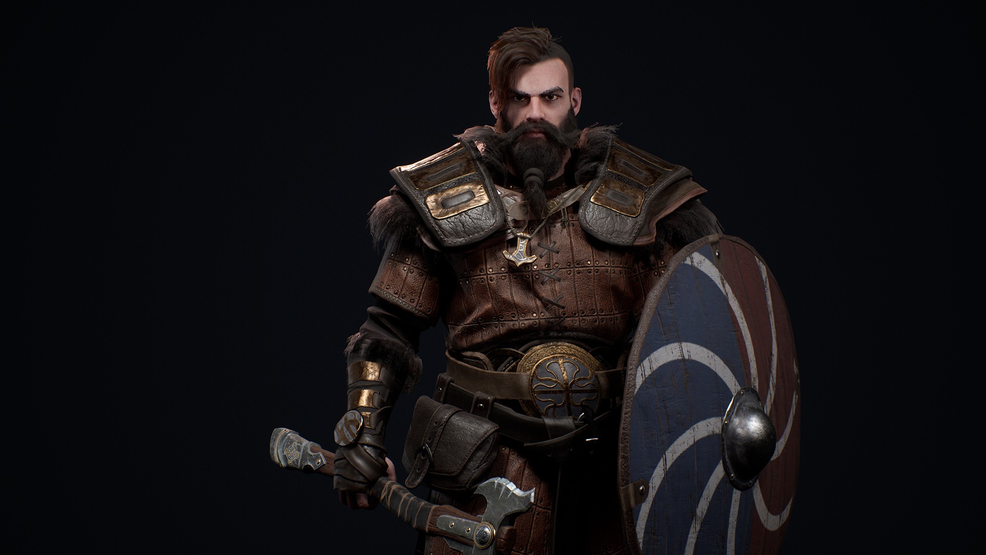 Viking 4 Warrior Low-poly 3D model_8