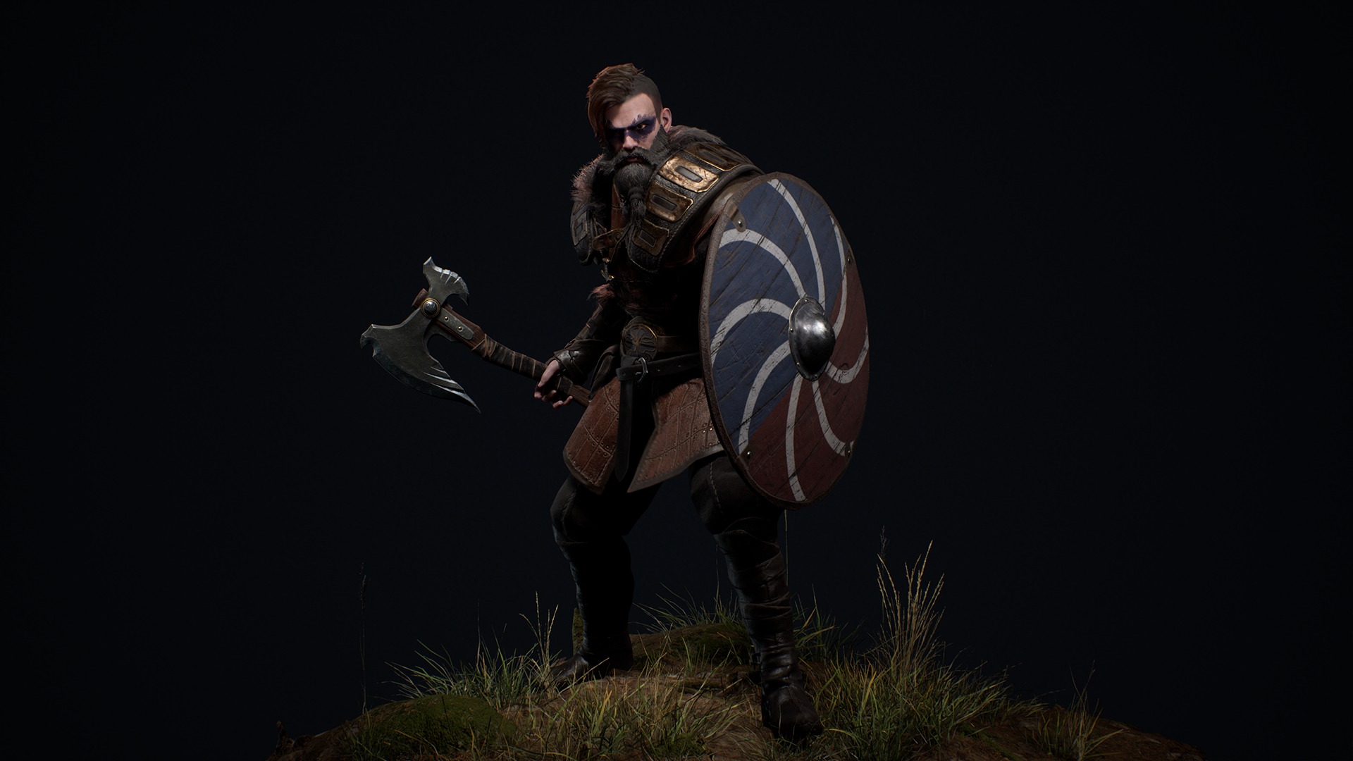 Viking 4 Warrior Low-poly 3D model_10