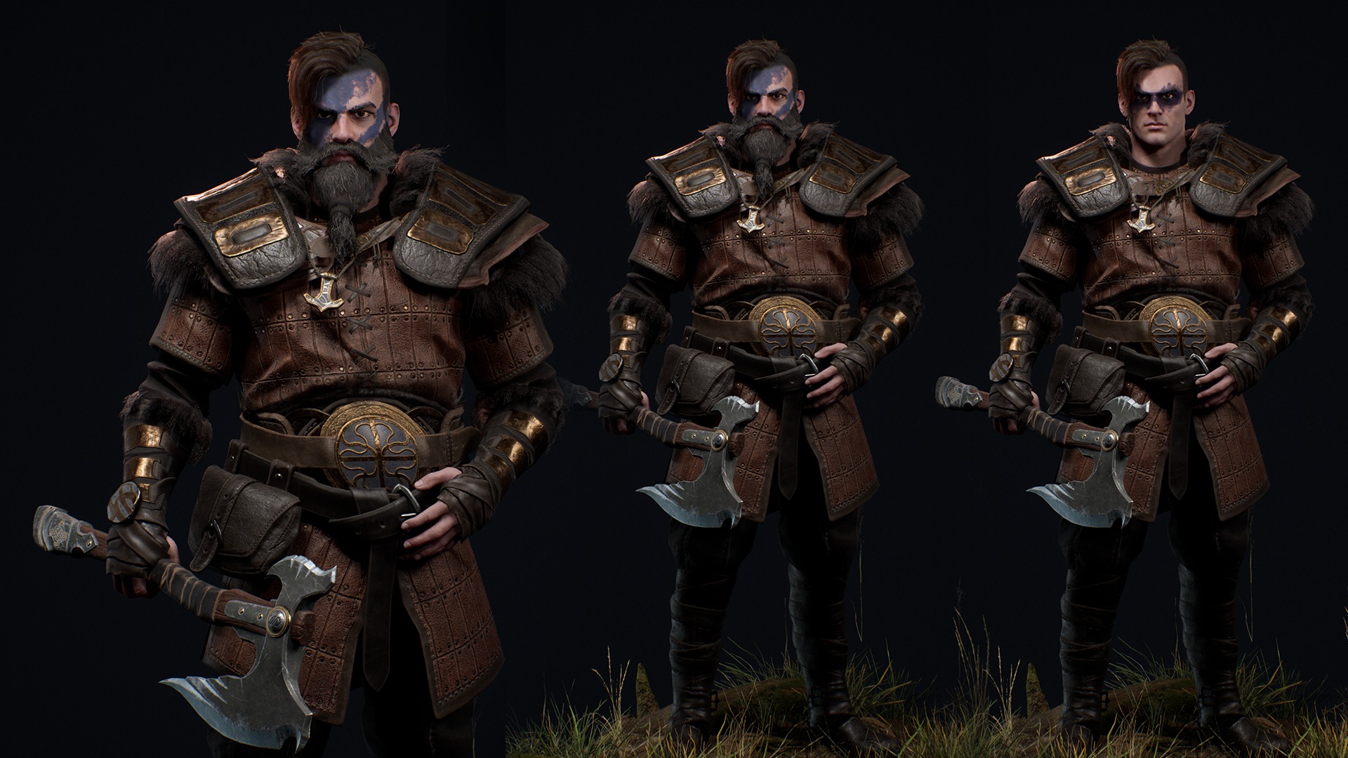 Viking 4 Warrior Low-poly 3D model_9