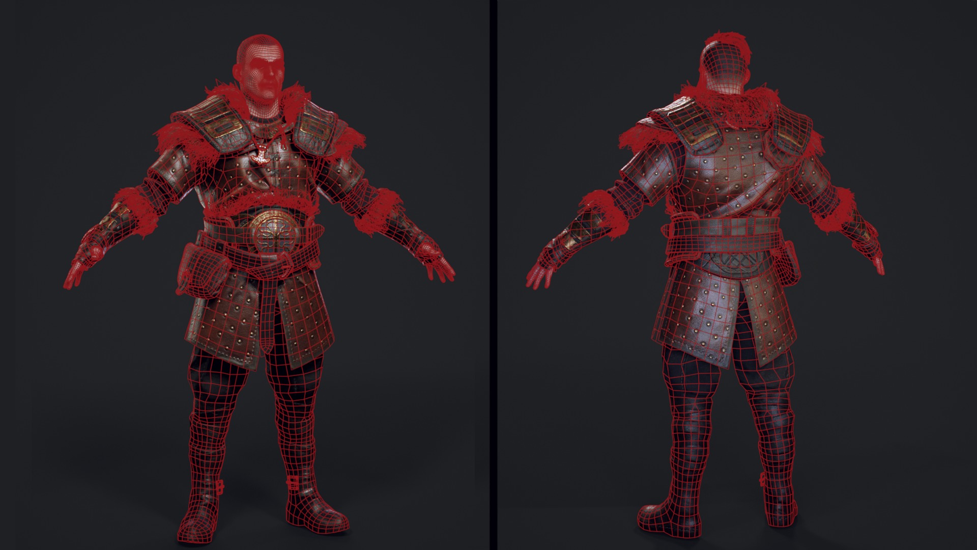 Viking 4 Warrior Low-poly 3D model_14