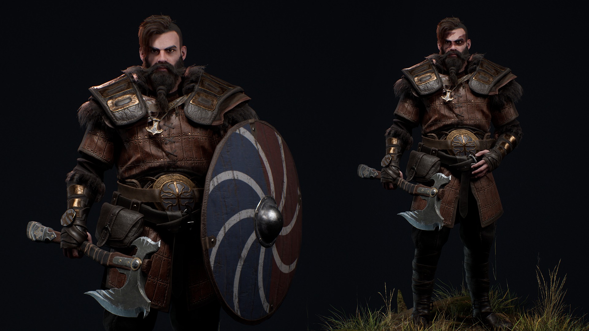 Viking 4 Warrior Low-poly 3D model_6