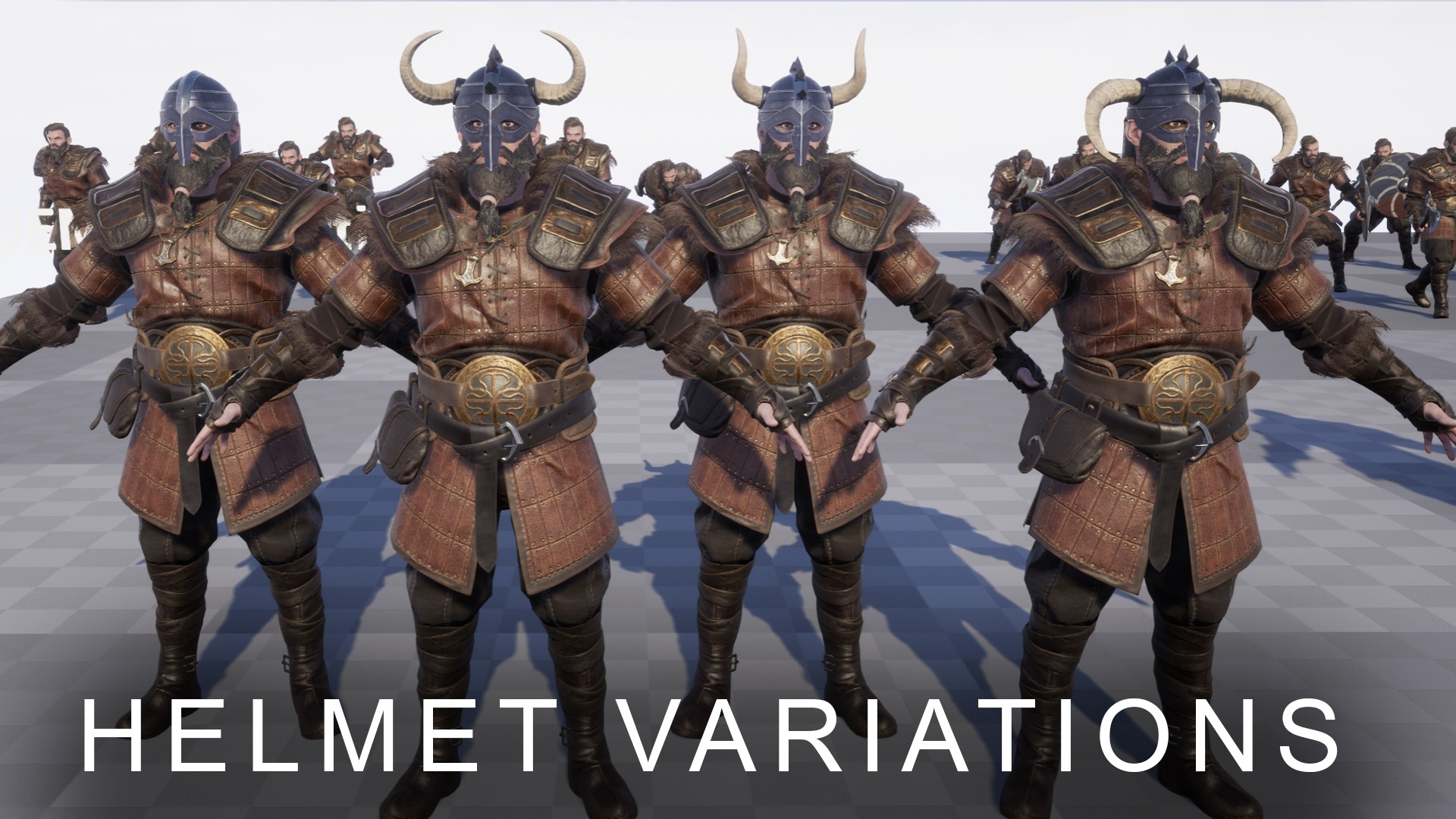 Viking 4 Warrior Low-poly 3D model_5