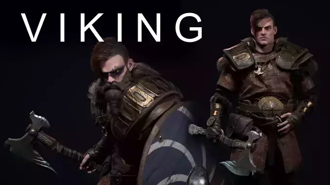Viking 4 Warrior Low-poly 3D model