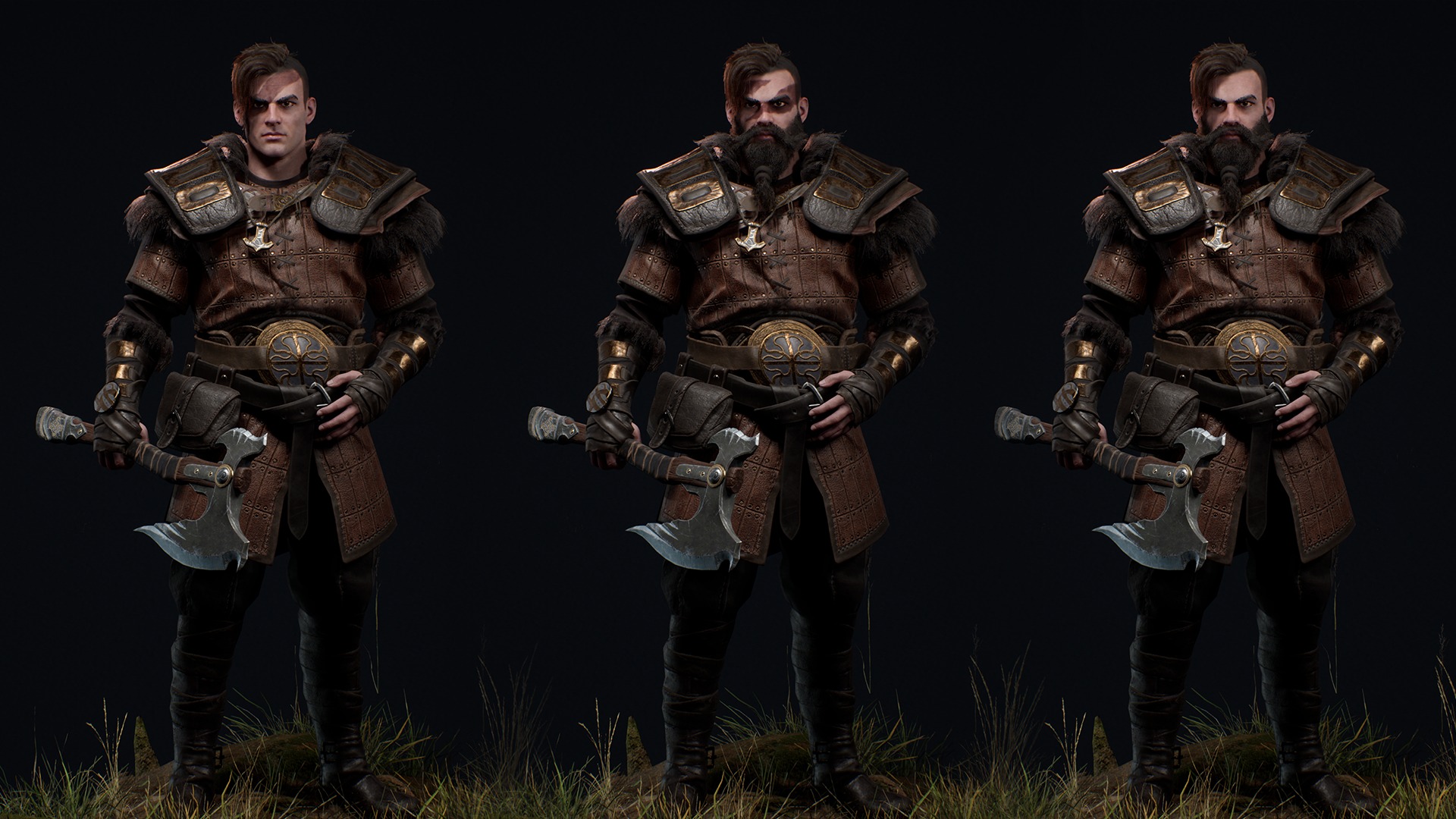 Viking 4 Warrior Low-poly 3D model_3
