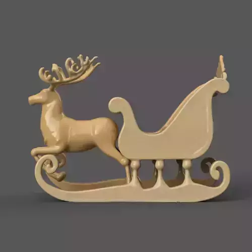 Santa Sleigh Christmas Decorations planter - vase - garden 10 3D print model