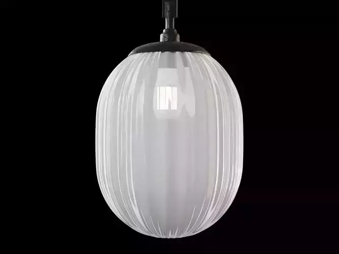 Seed Pendant in Rippled Opaline Glass by RW Guild
