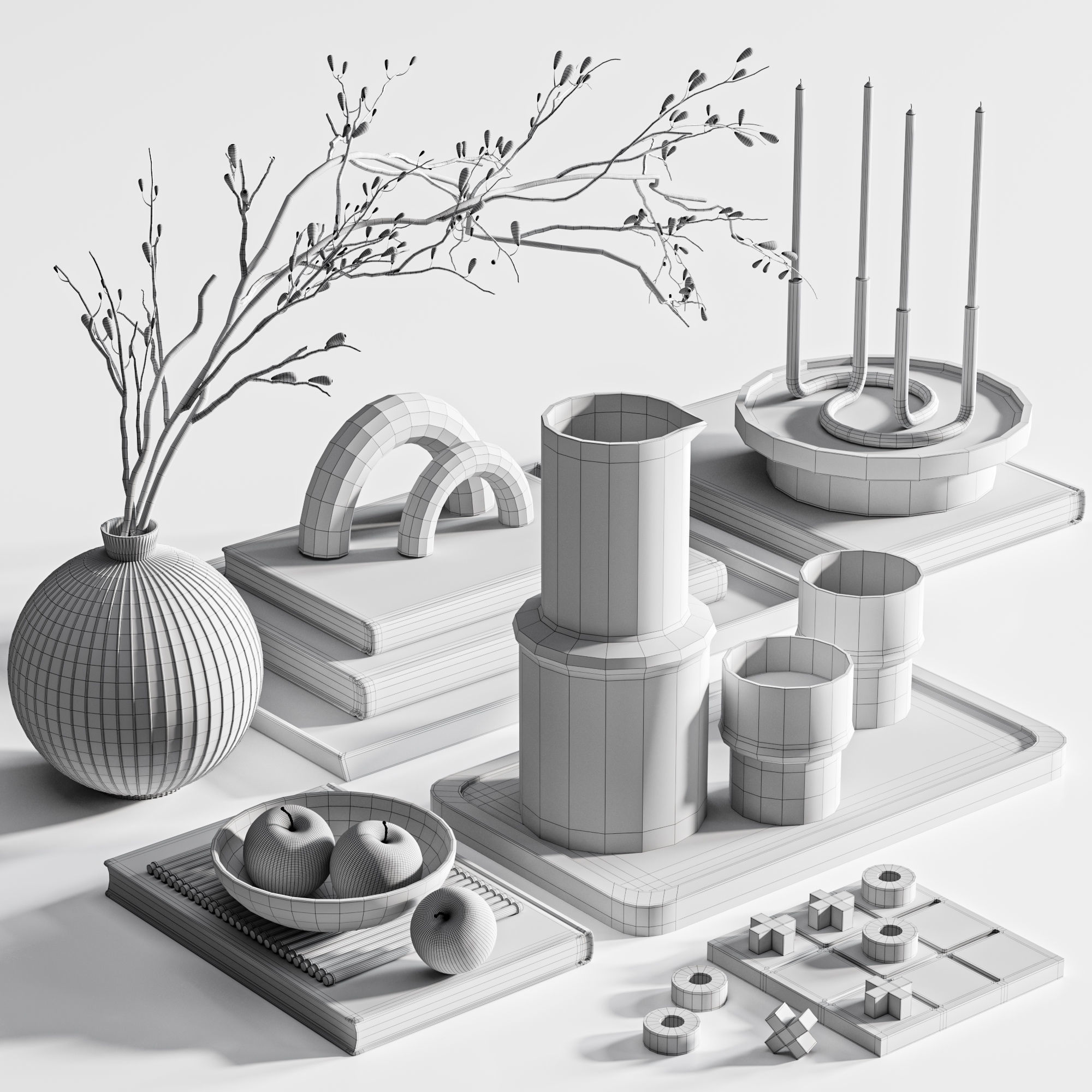 Decorative set01 3D model_3