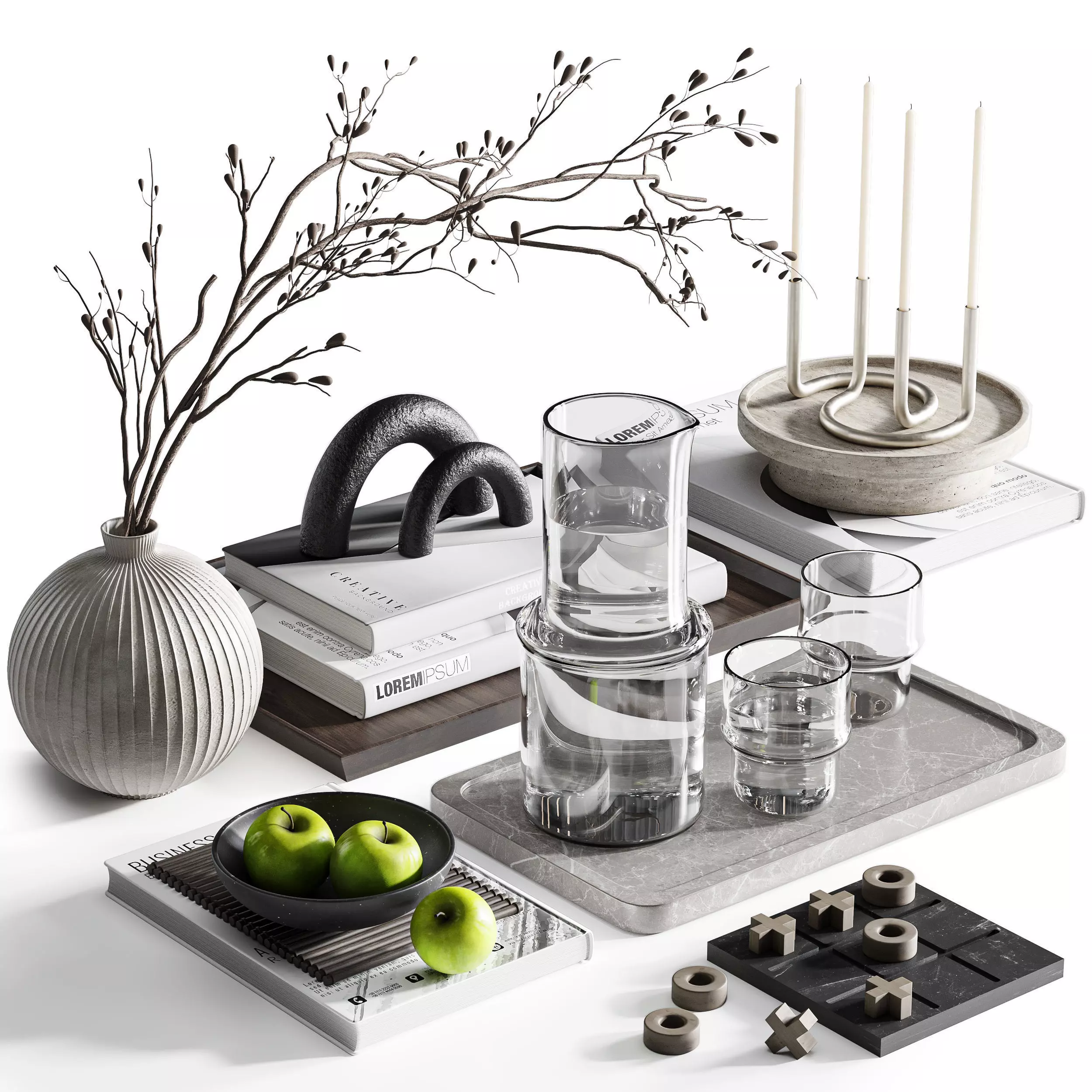 Decorative set01 3D model_0