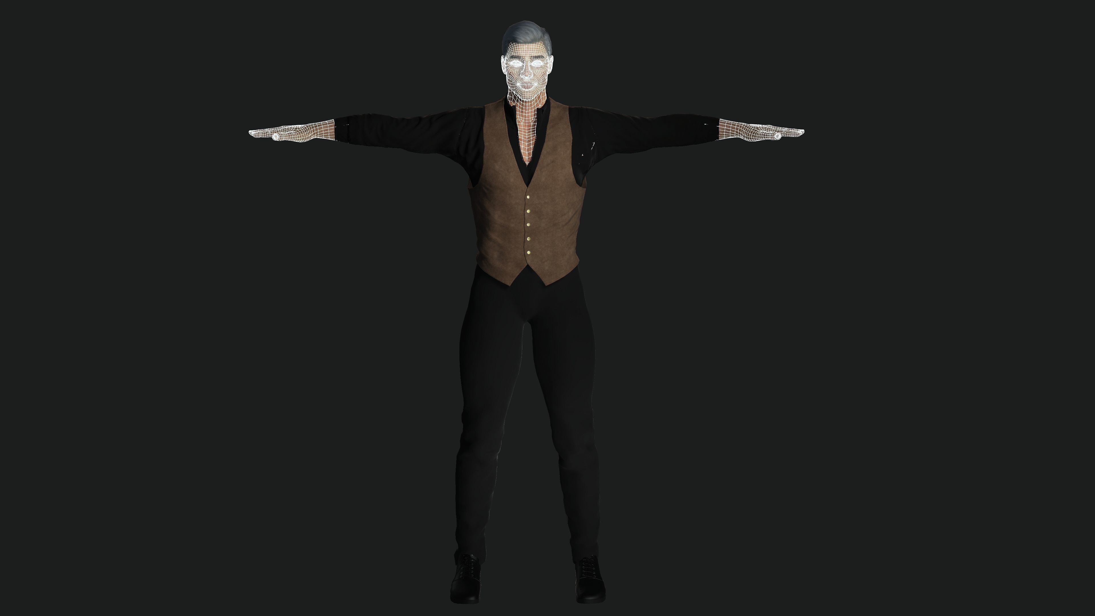 AAA 3D REALISTIC CHARACTER - EUROPEAN OLD MAN OLD MONEY STYLE Low-poly 3D model_16