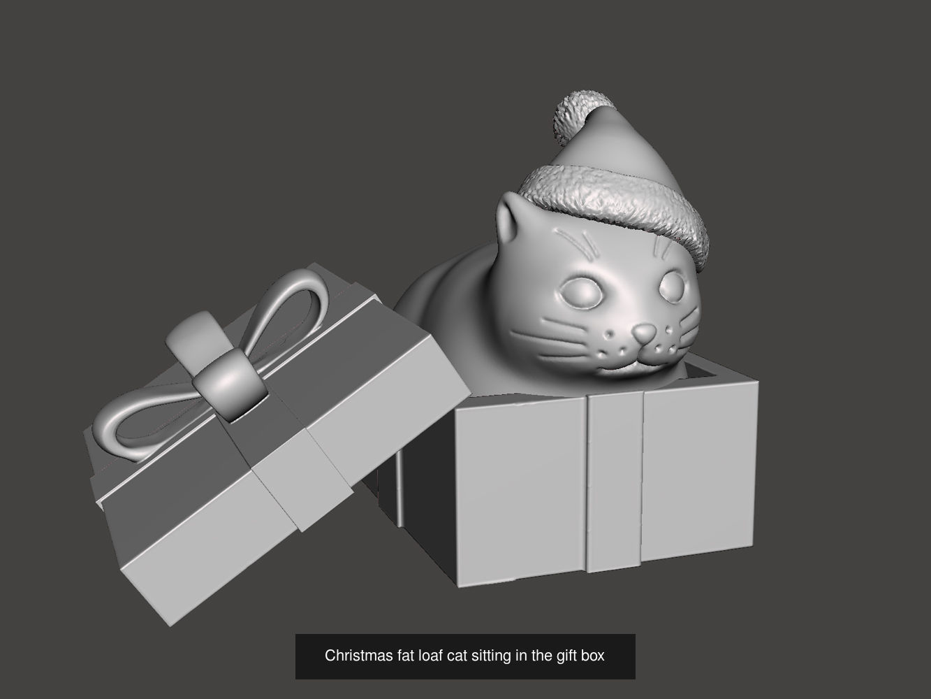 Christmas cats 3D Model Collection_2