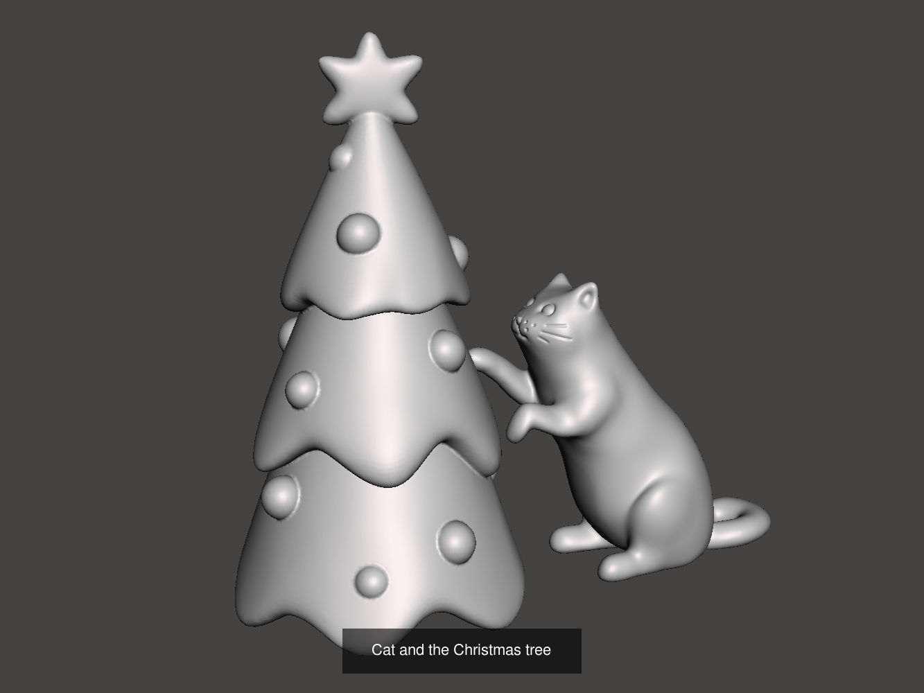 Christmas cats 3D Model Collection_3