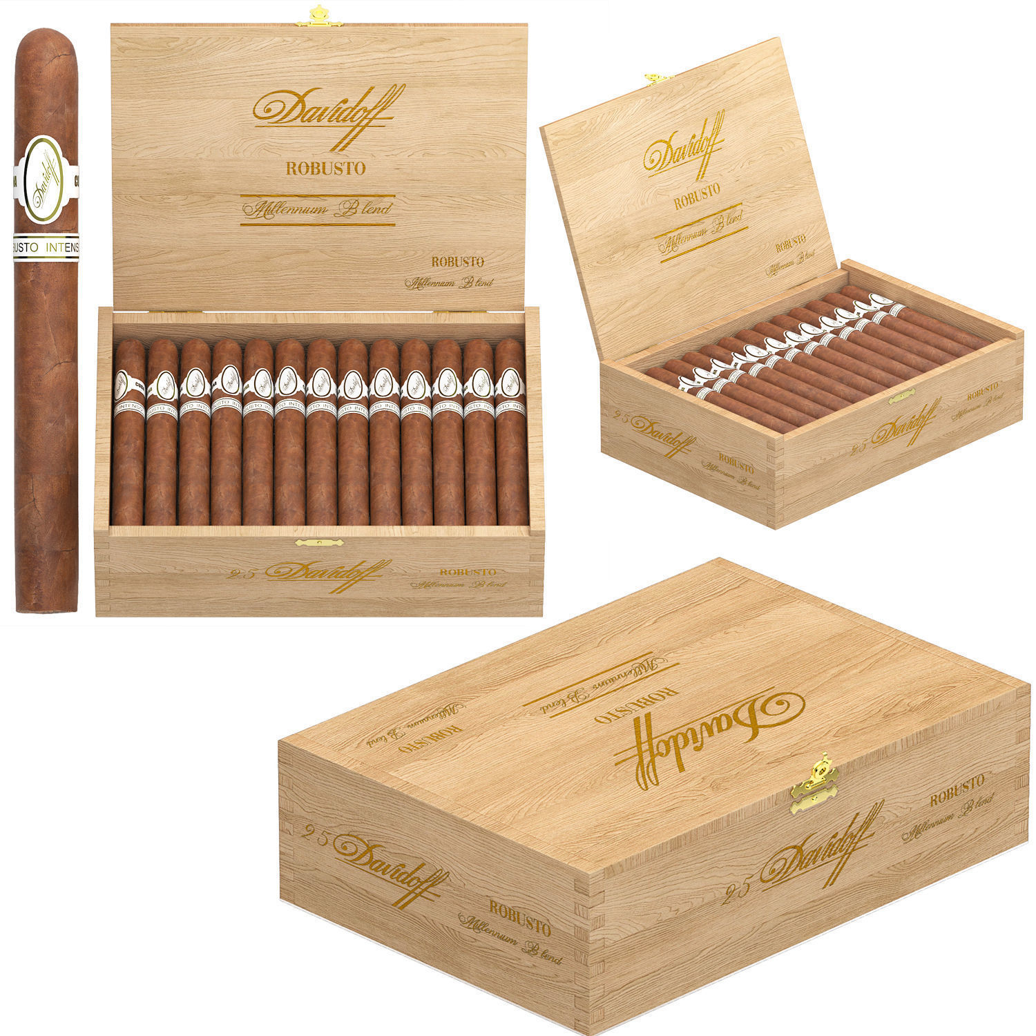 mavidoff millennium blend robusto box of 25 3D model_3