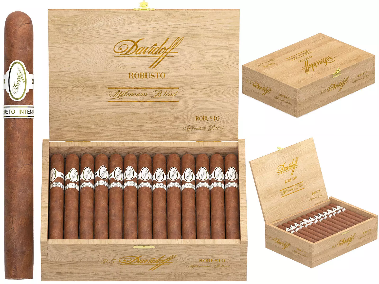 mavidoff millennium blend robusto box of 25 3D model_0