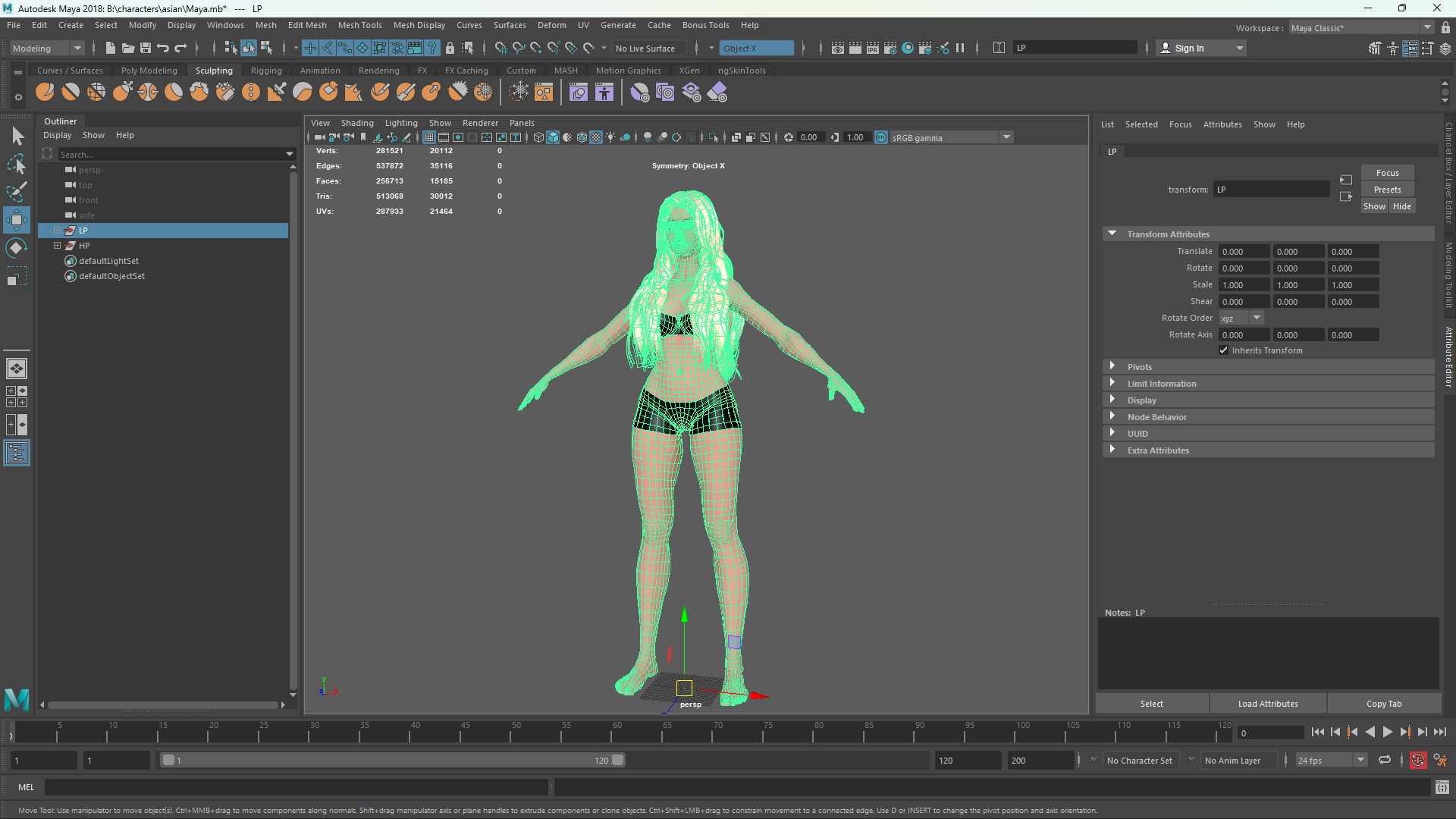 Base Female Body Low-poly 3D model_17