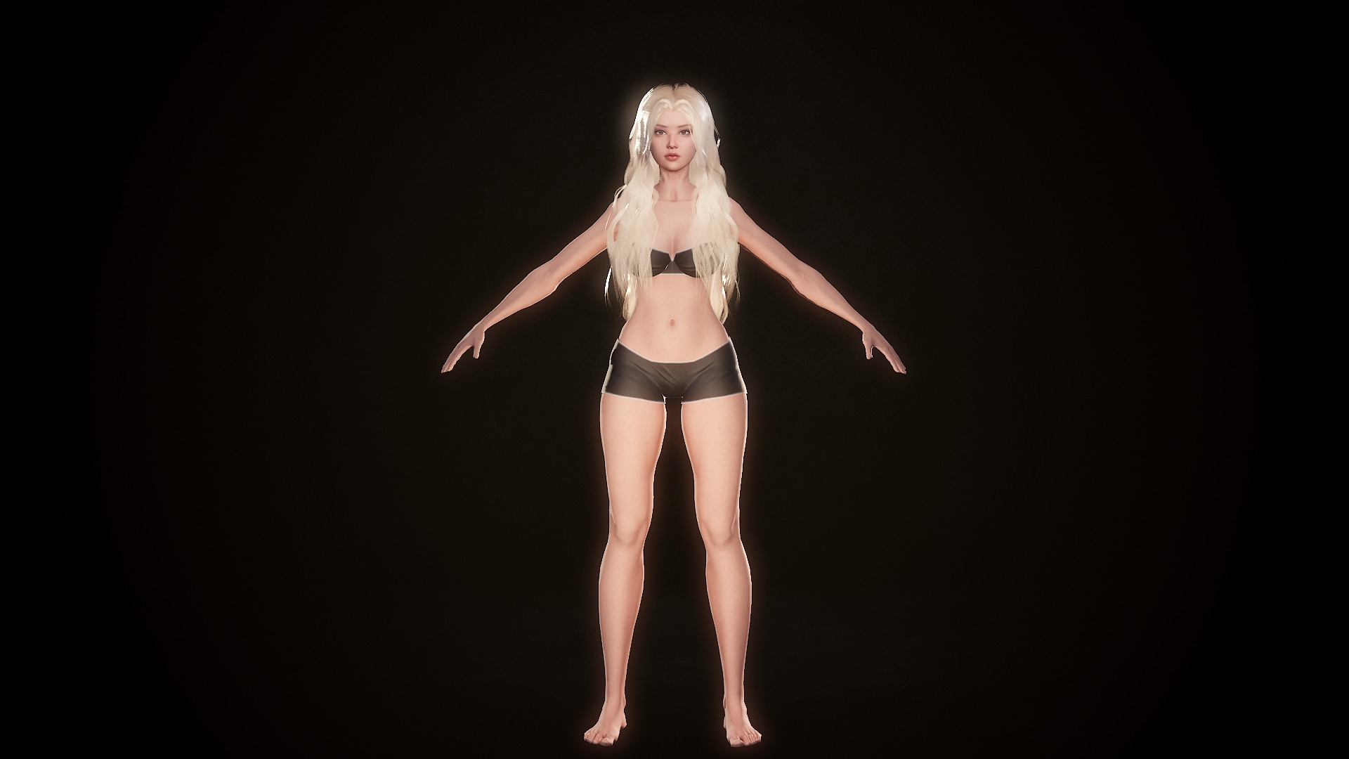 Base Female Body Low-poly 3D model_7