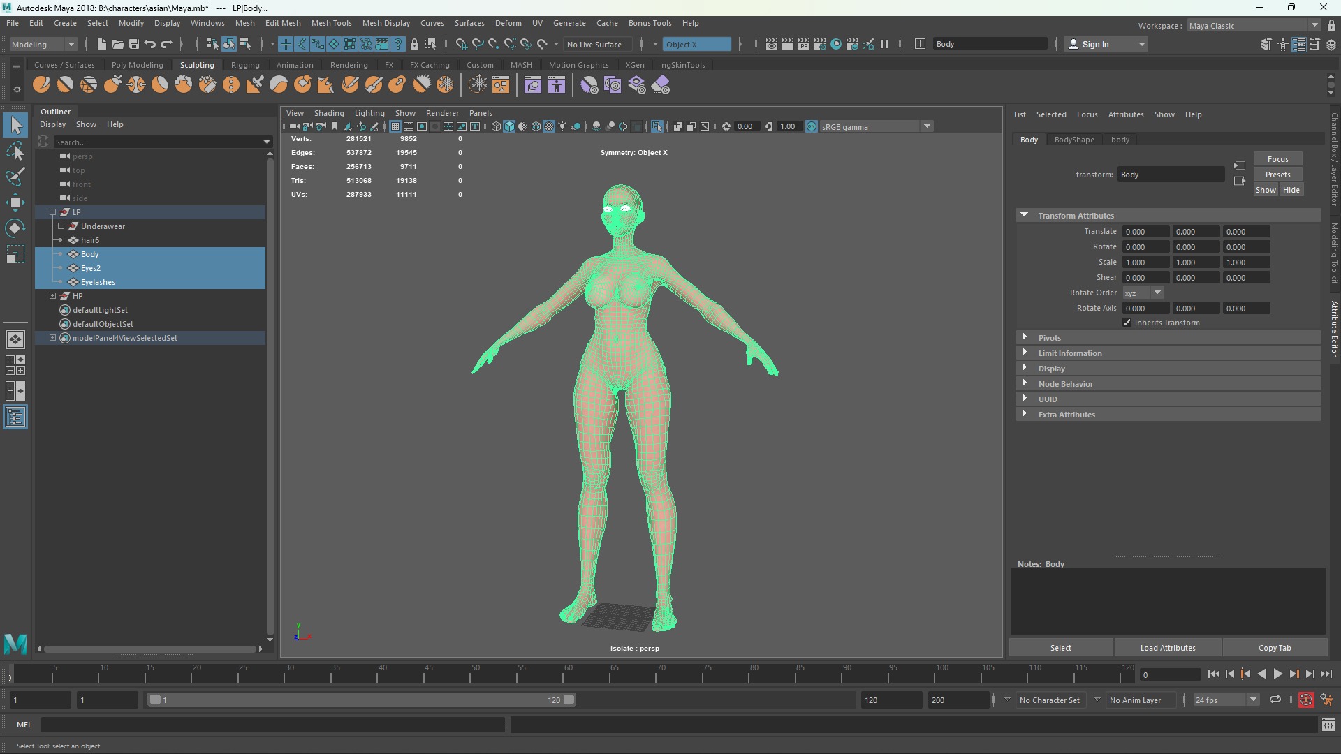 Base Female Body Low-poly 3D model_16