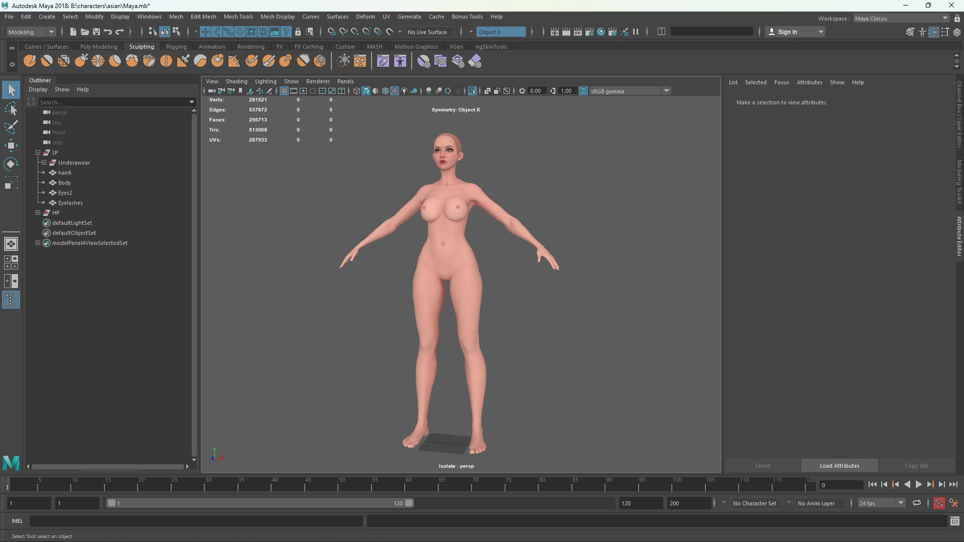 Base Female Body Low-poly 3D model_15