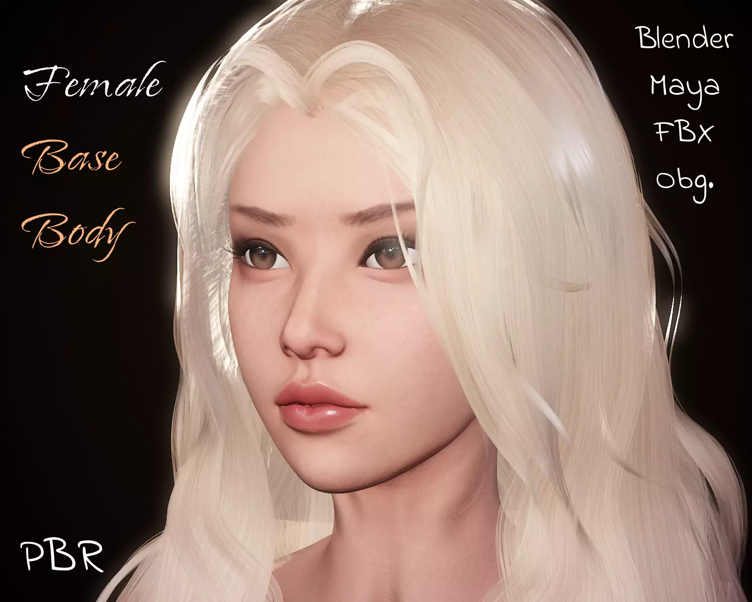 Base Female Body Low-poly 3D model_0