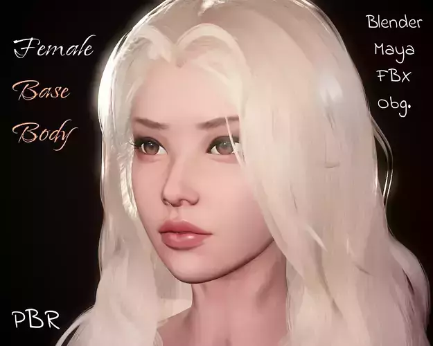 Base Female Body Low-poly 3D model Base Female Body Low-poly 3D model